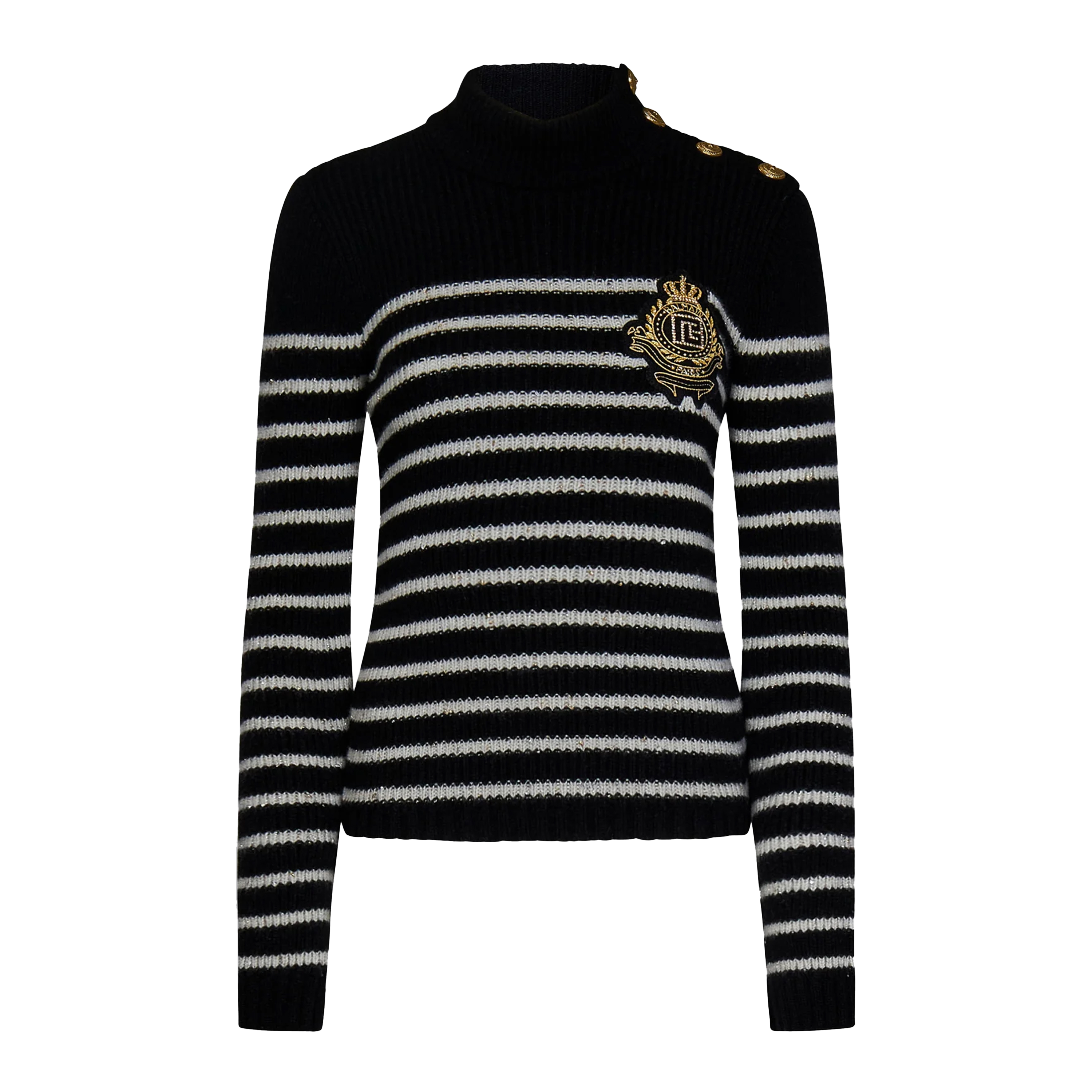 Buzo Negro Balmain 3 BTN High Neck