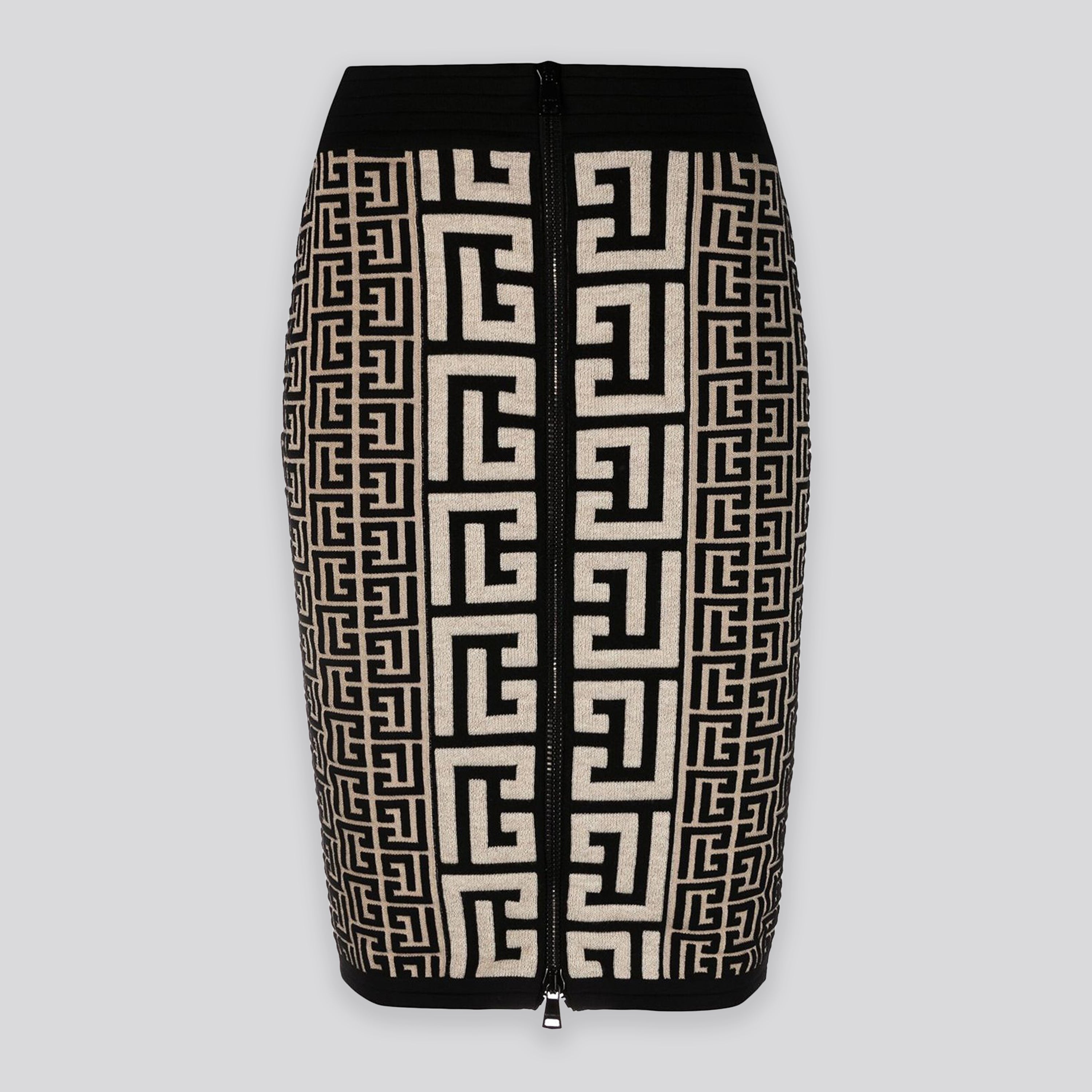 Falda Negra Balmain Monogram Knit