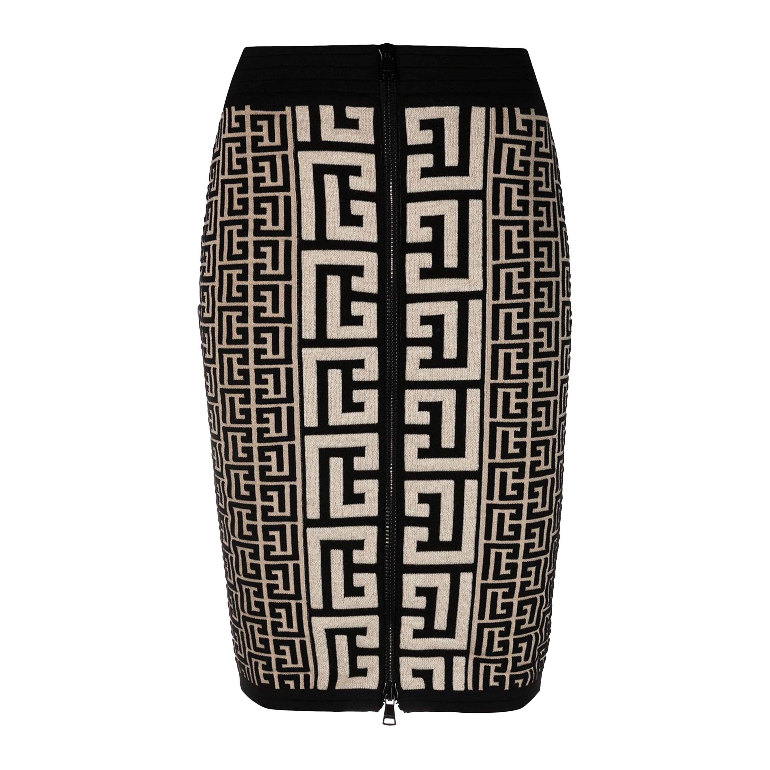 Falda Negra Balmain Monogram Knit