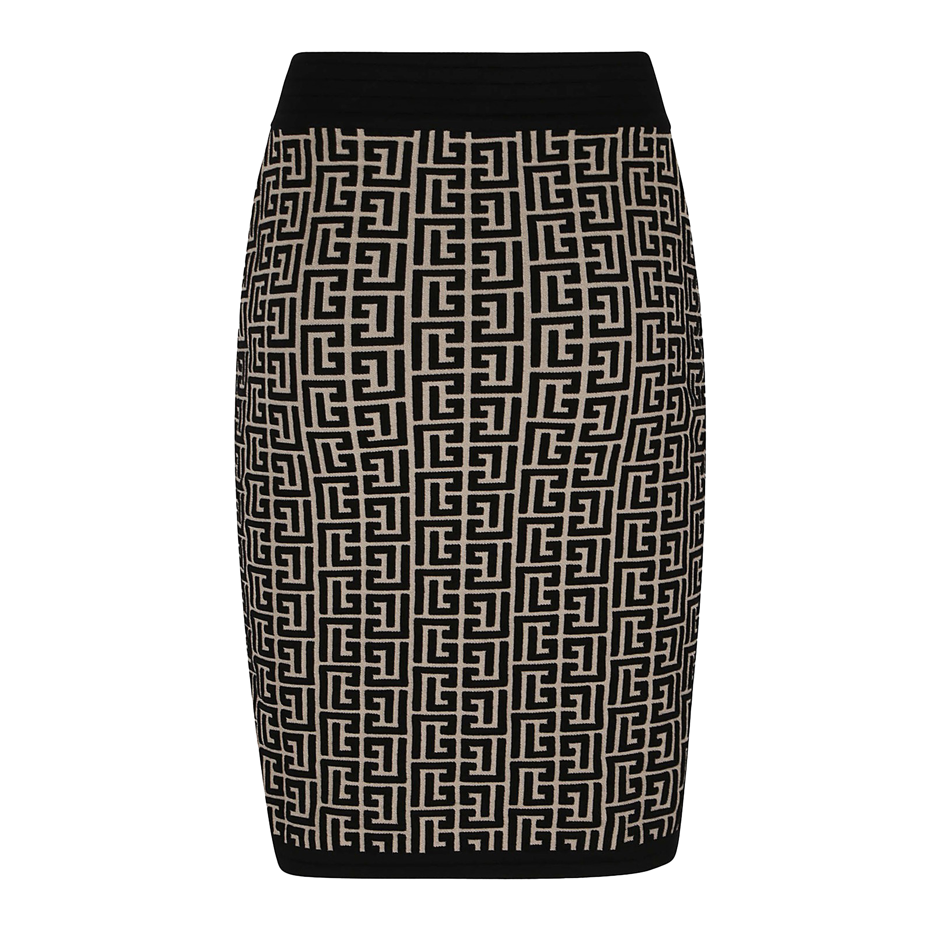 Falda Negra Balmain Monogram Knit