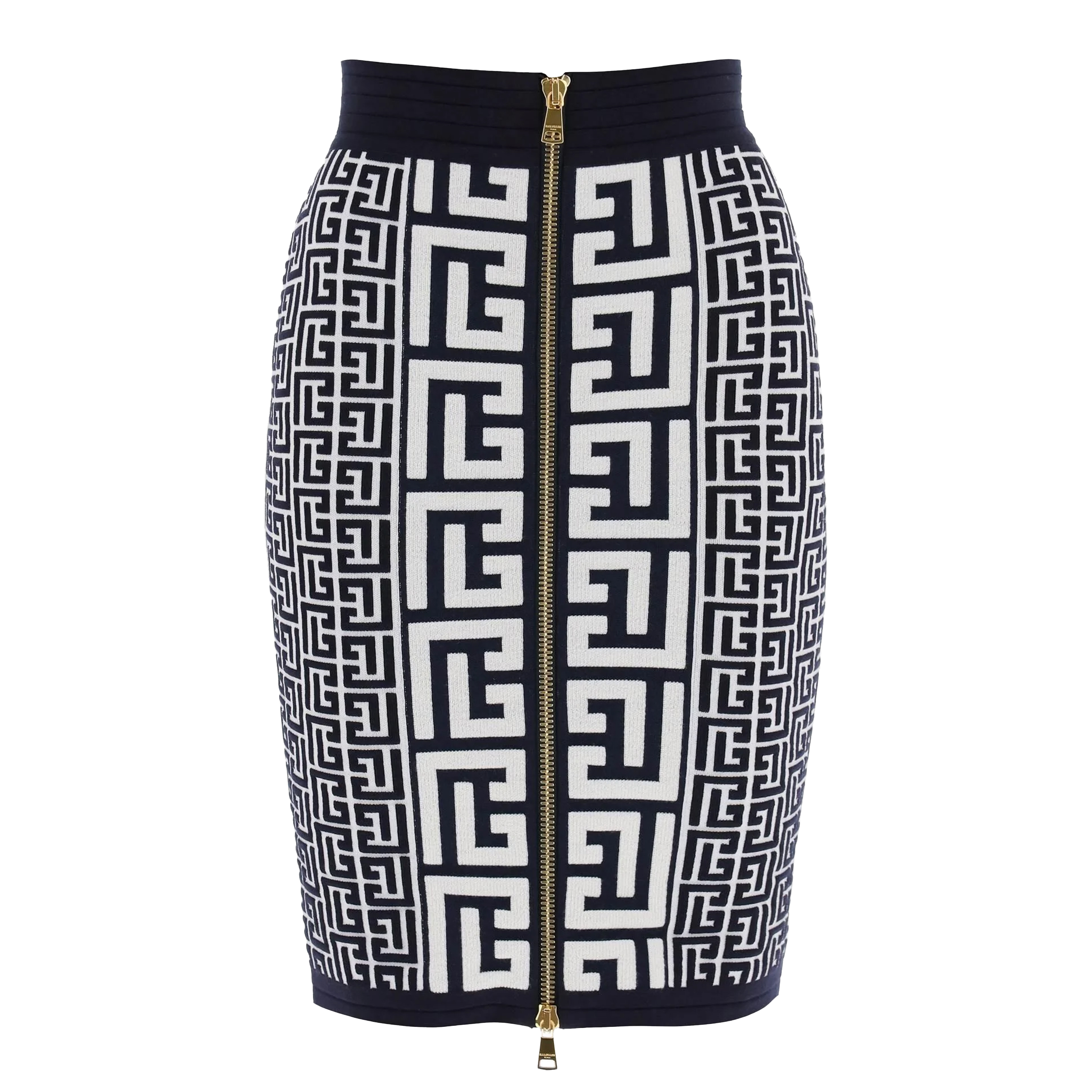 Falda Negra Balmain Monogram Knit