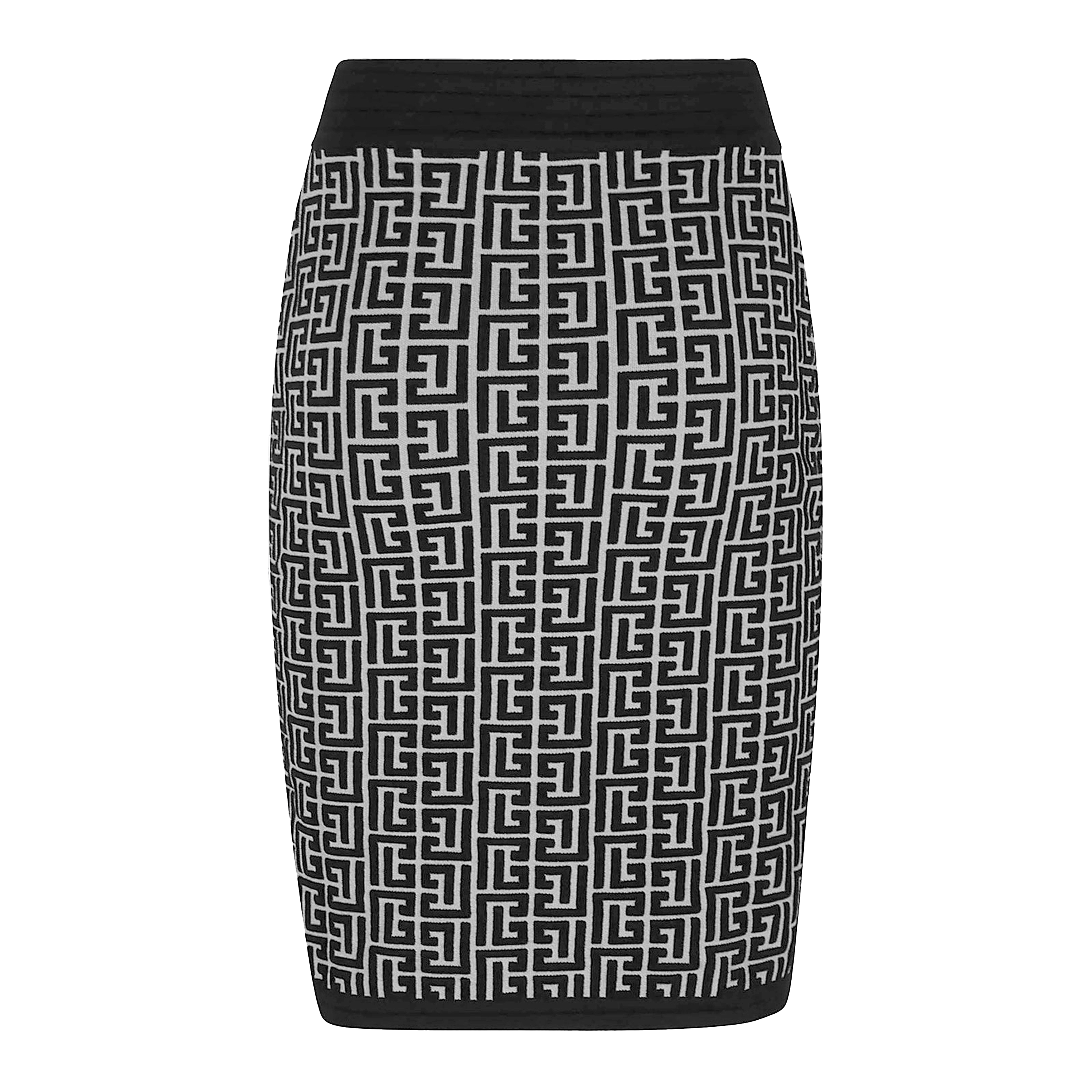 Falda Negra Balmain Monogram Knit