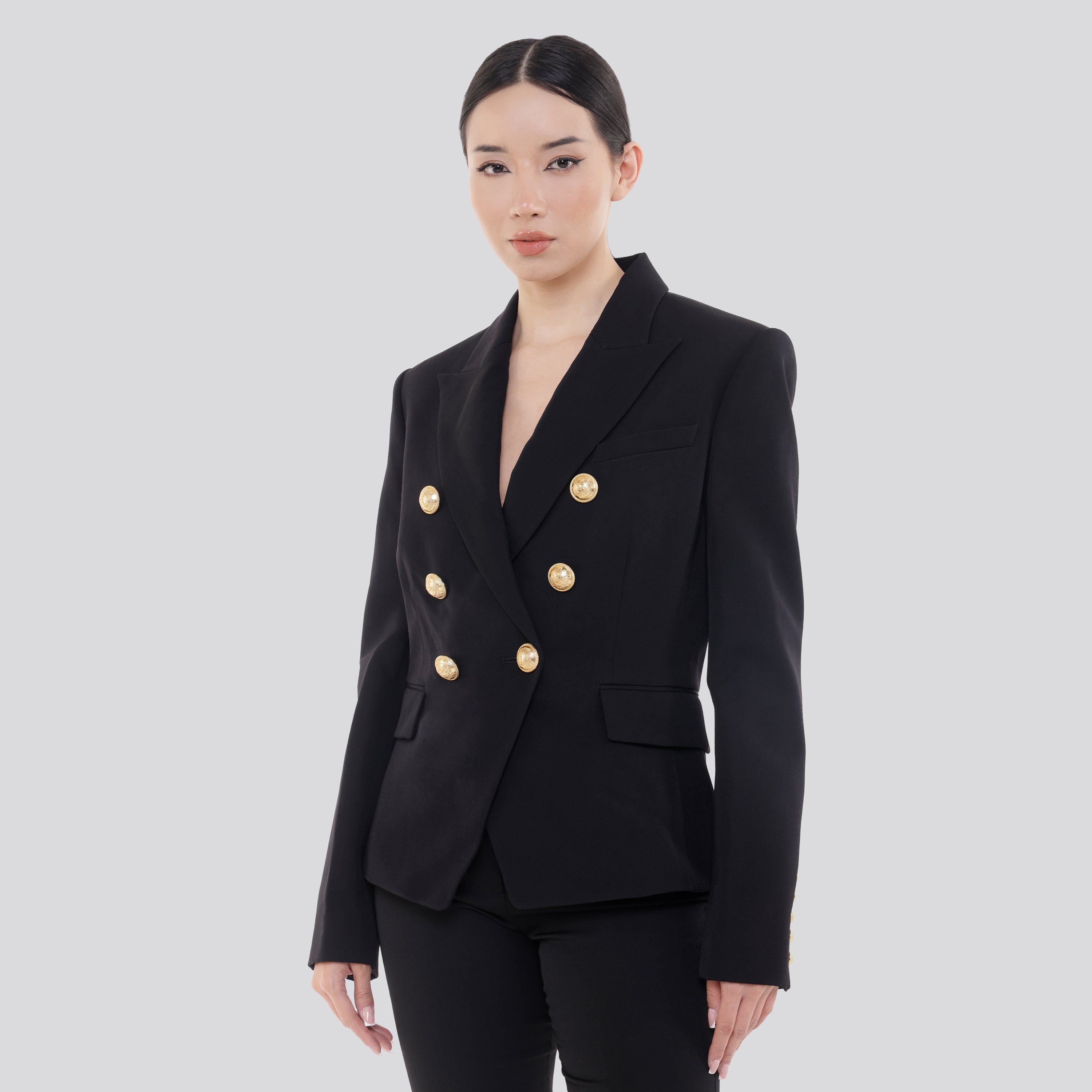 Blazer Negro Balmain 6 BTN Grain