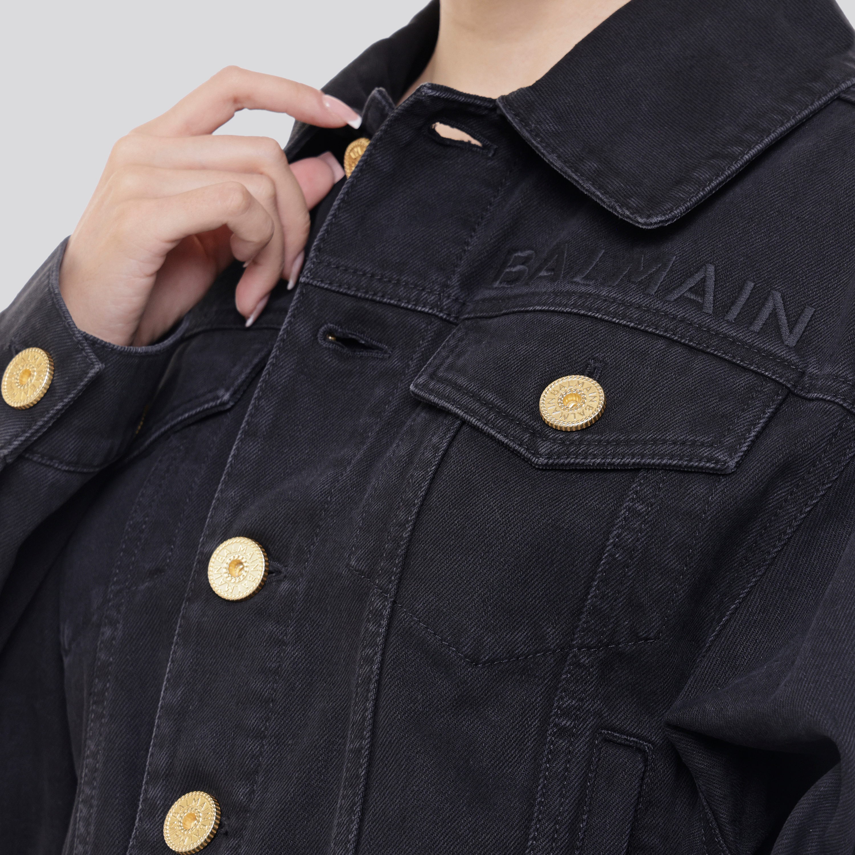 Chaqueta Negra Balmain Balmain Gols Bottoms