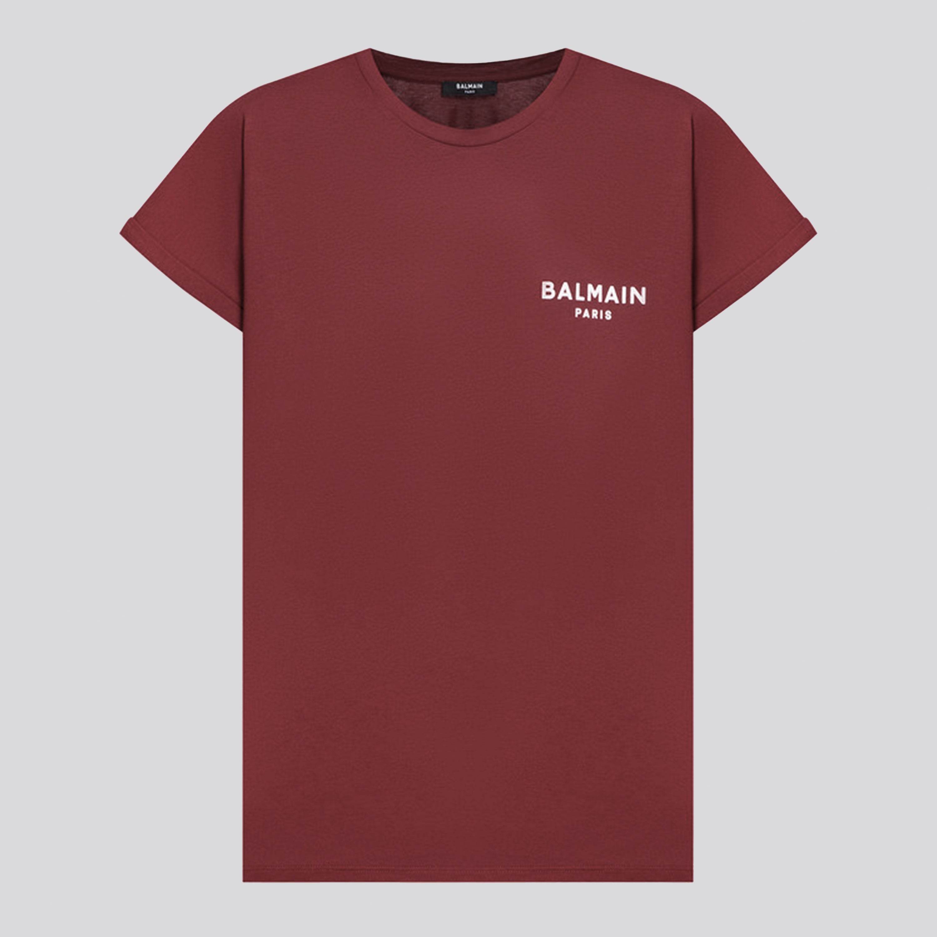 Camiseta Roja Balmain Logo