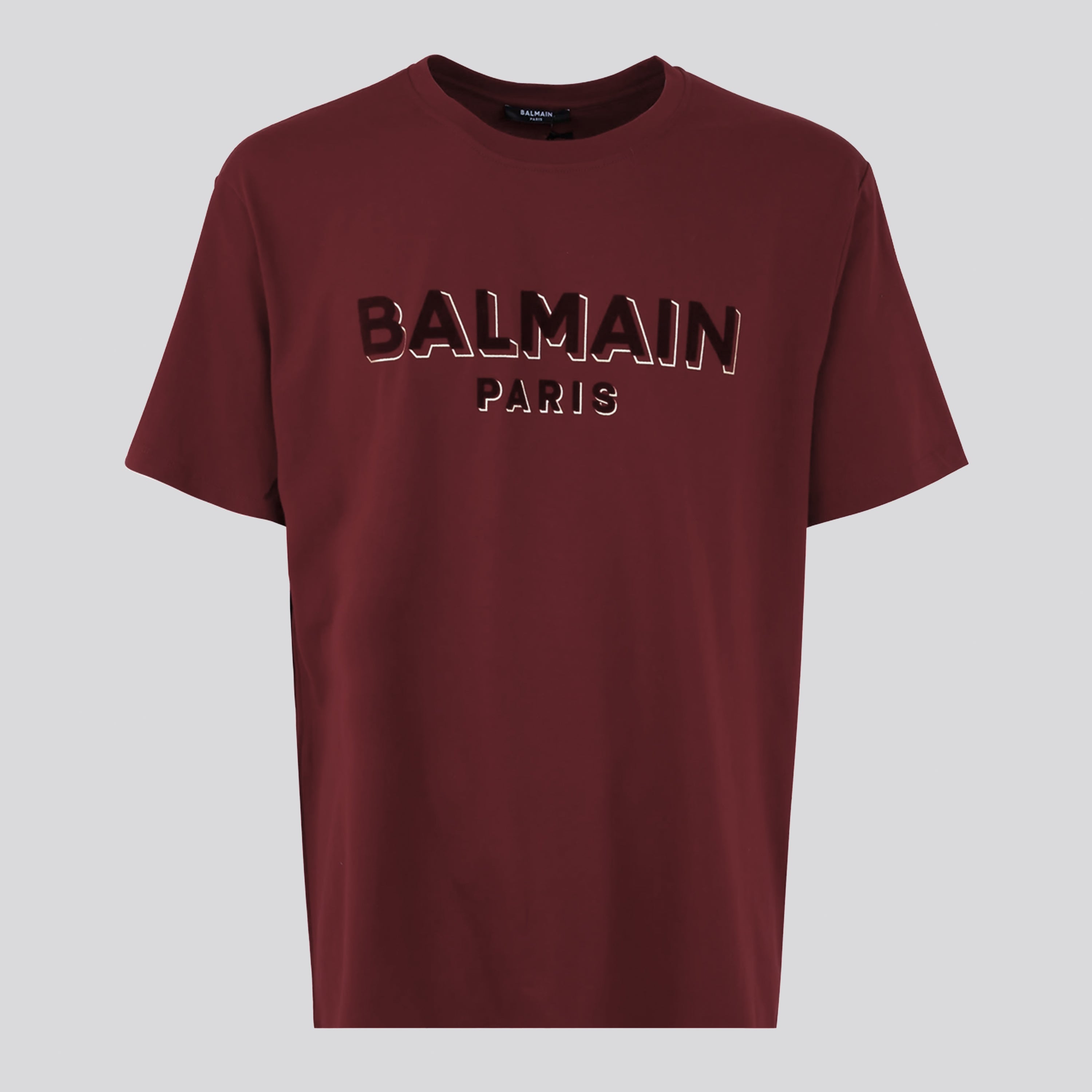 Camiseta Negra Balmain Flock & Foil