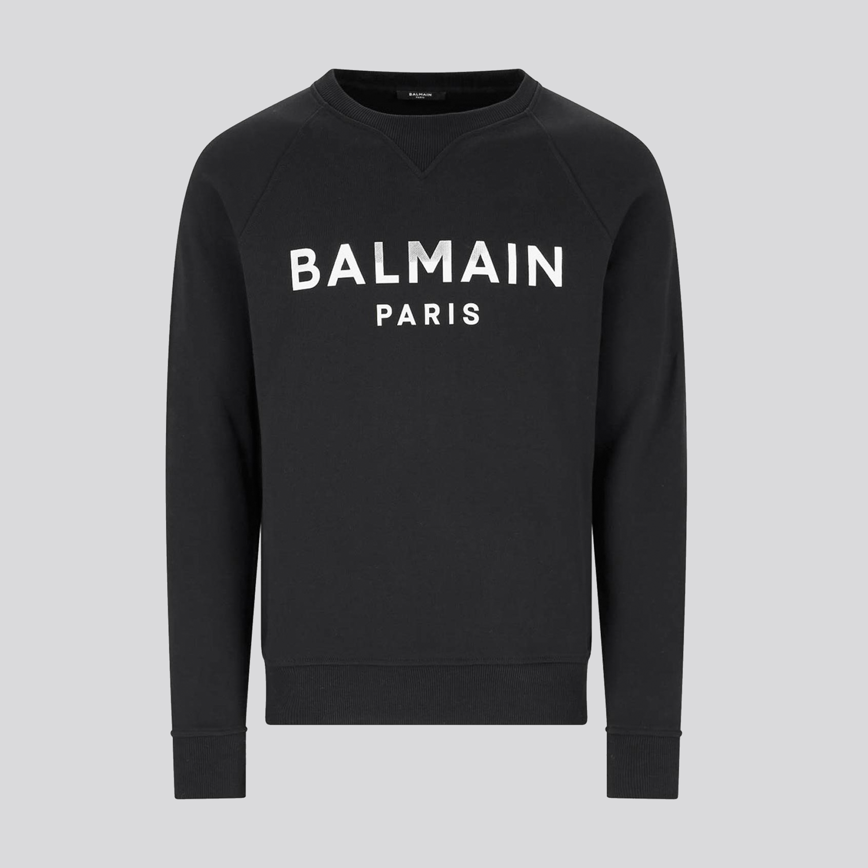 Buzo Negro Balmain Paris Logo