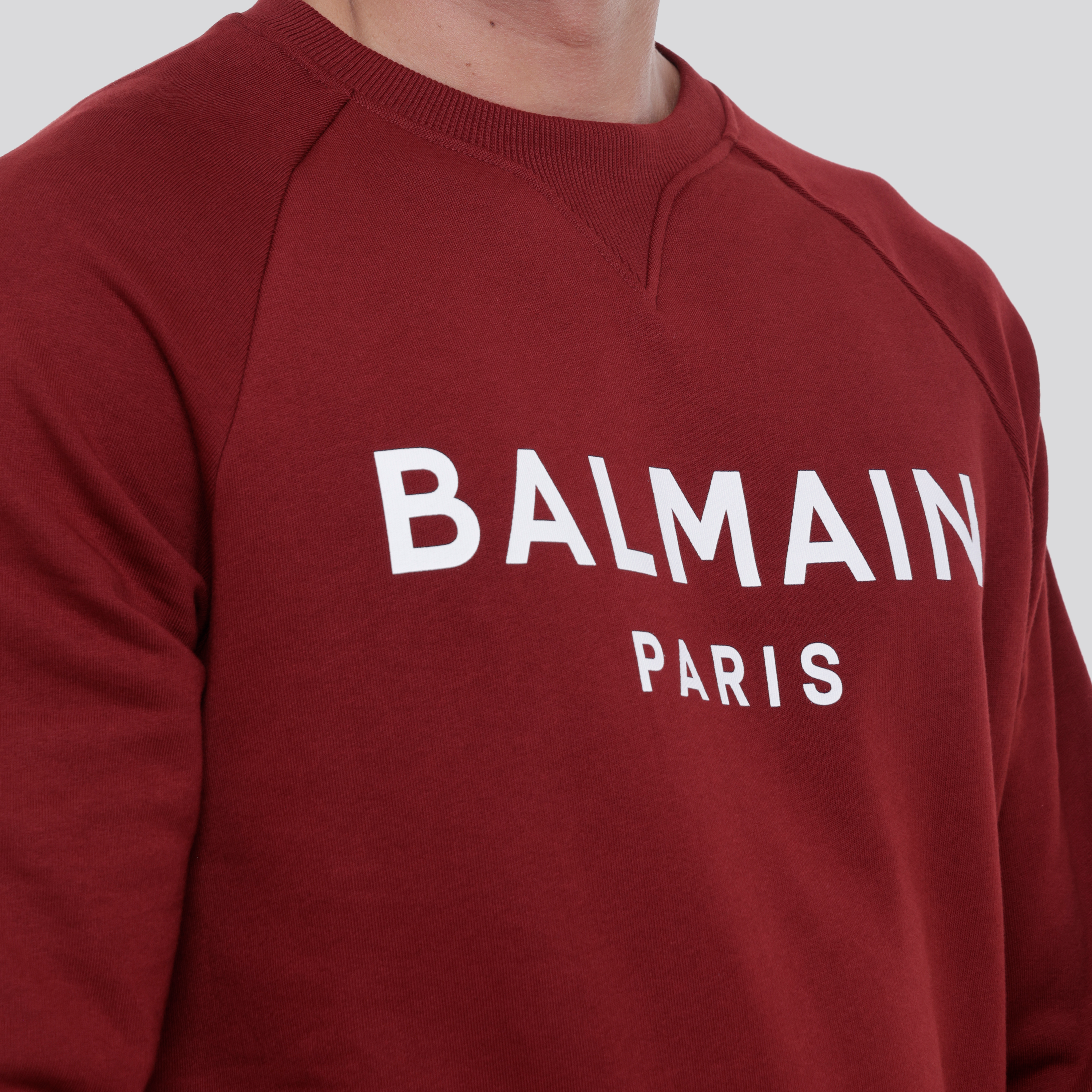 Buzo Bordeaux Balmain Paris Logo