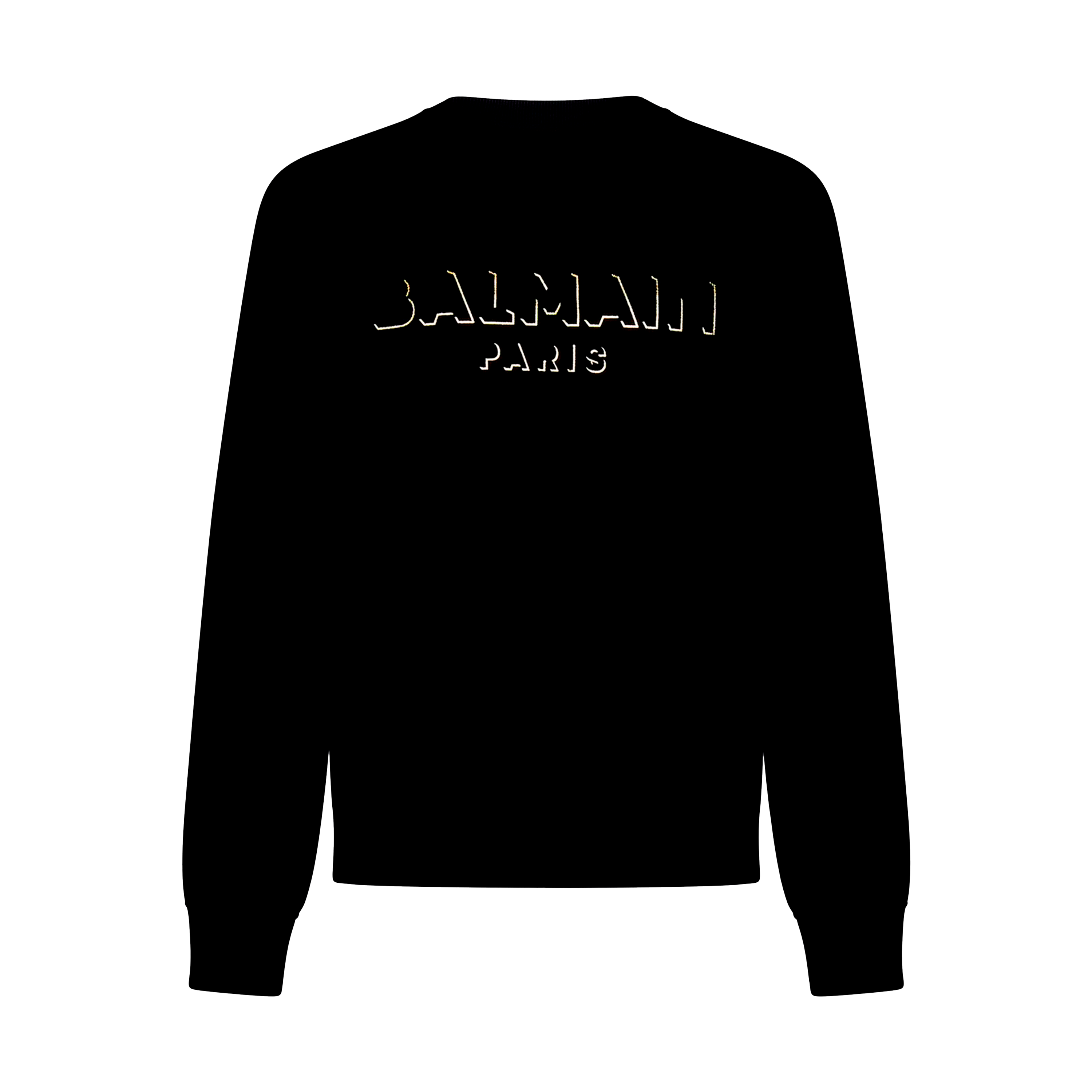 Buzo Negro con Dorado Balmain Flock & Foil