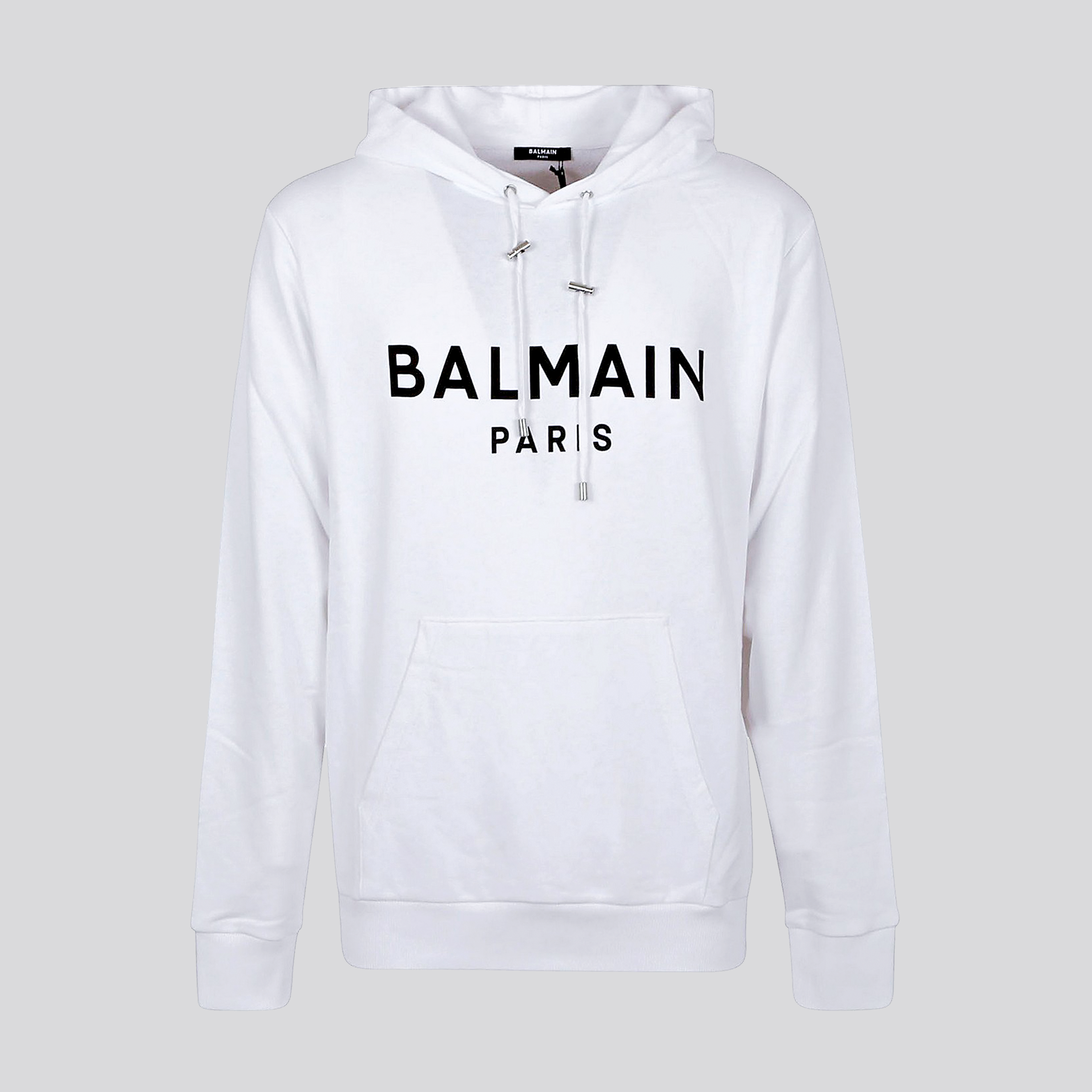 Buzo Tipo Hoodie Blanco Balmain Paris Logo