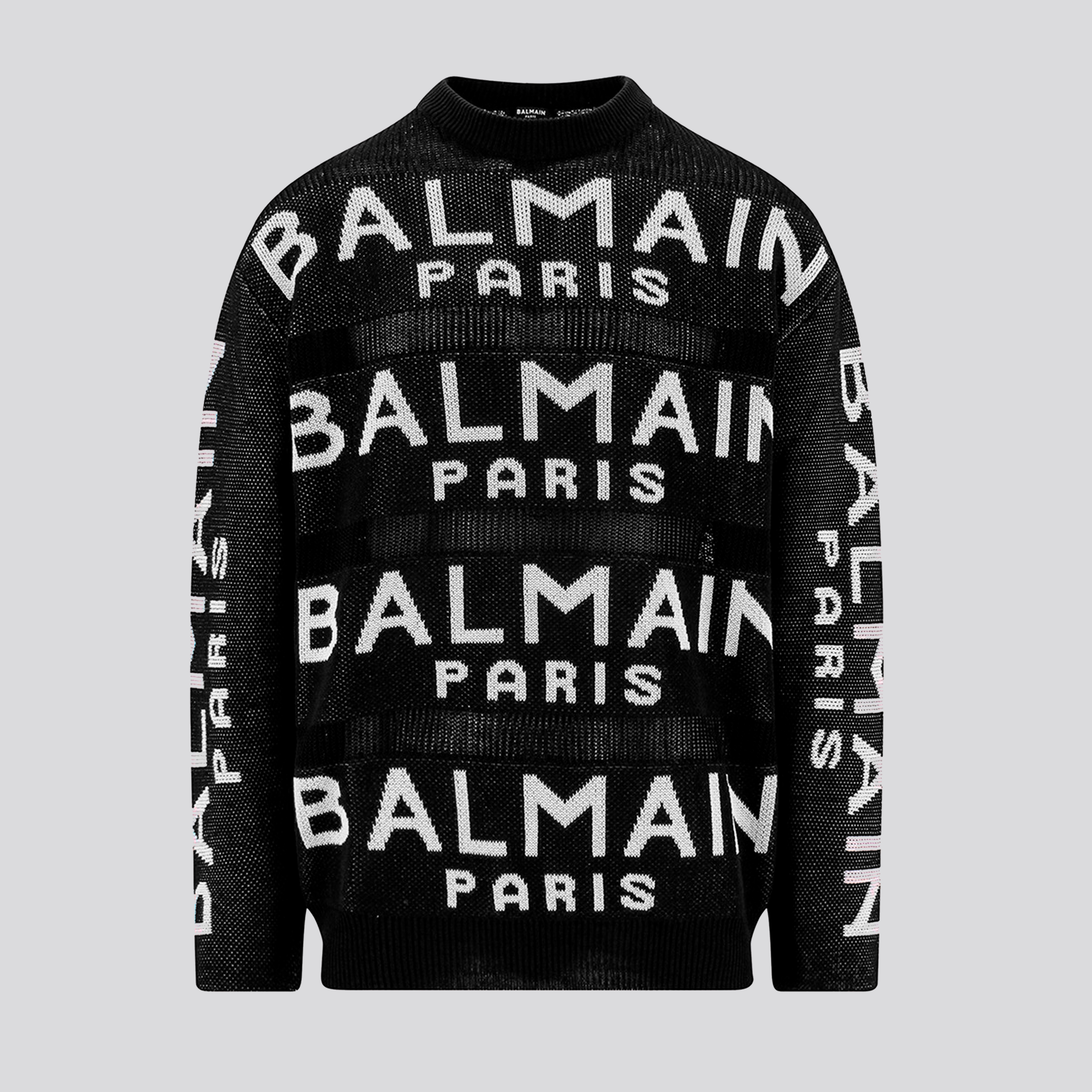 Suéter Negro Balmain Paris Multilogo