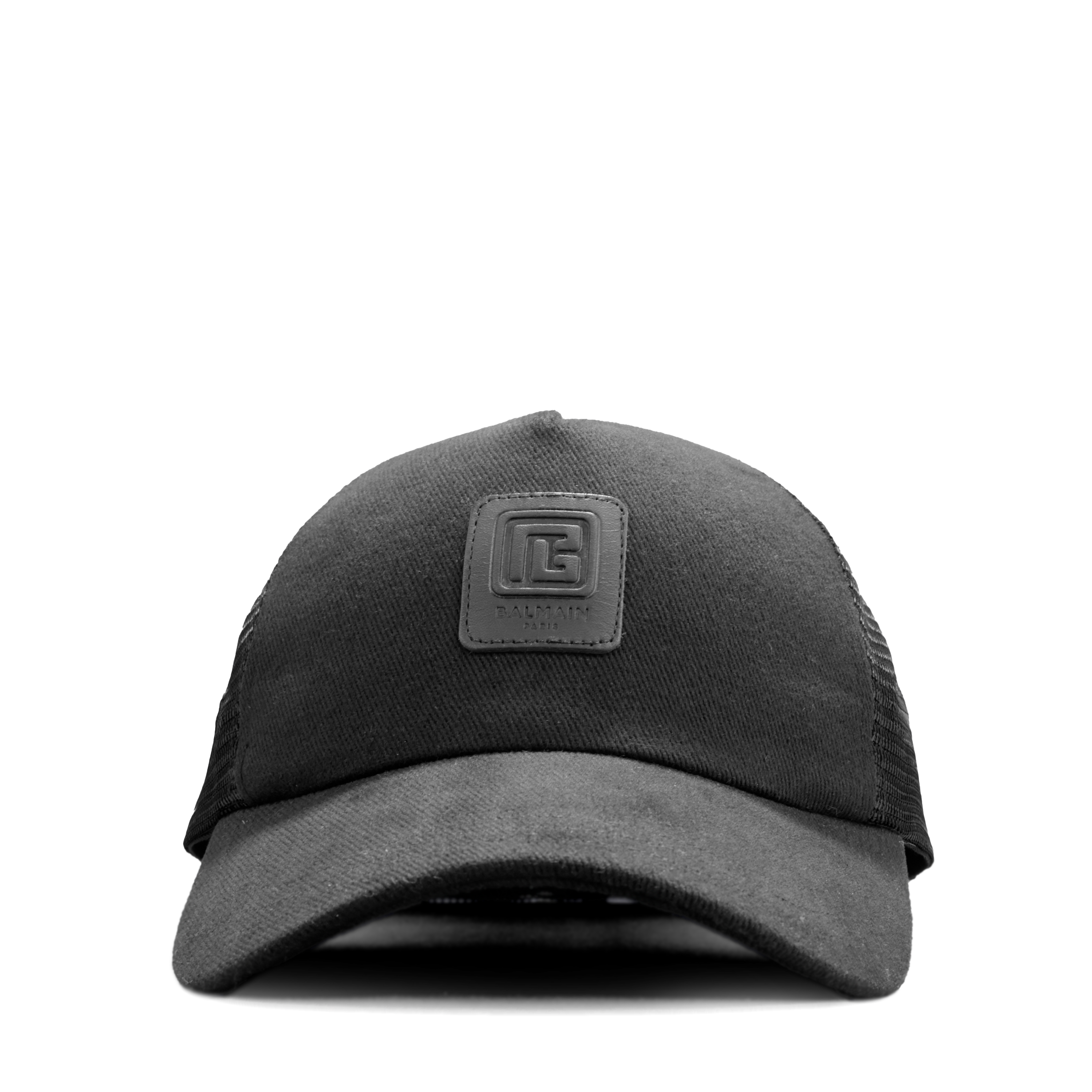 Gorra Negra Balmain Patch Logo