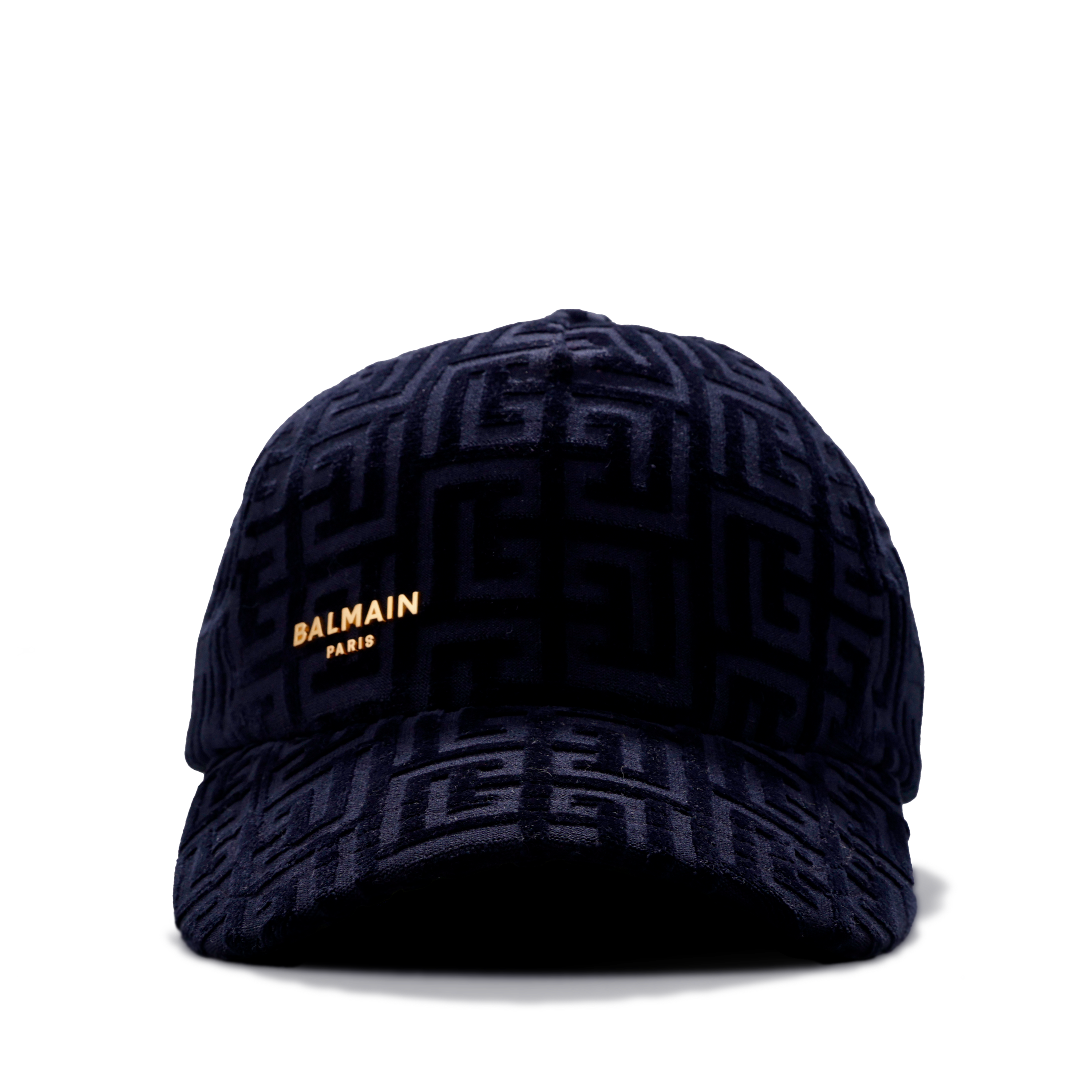 Gorra Negra Balmain Monogram Velvet
