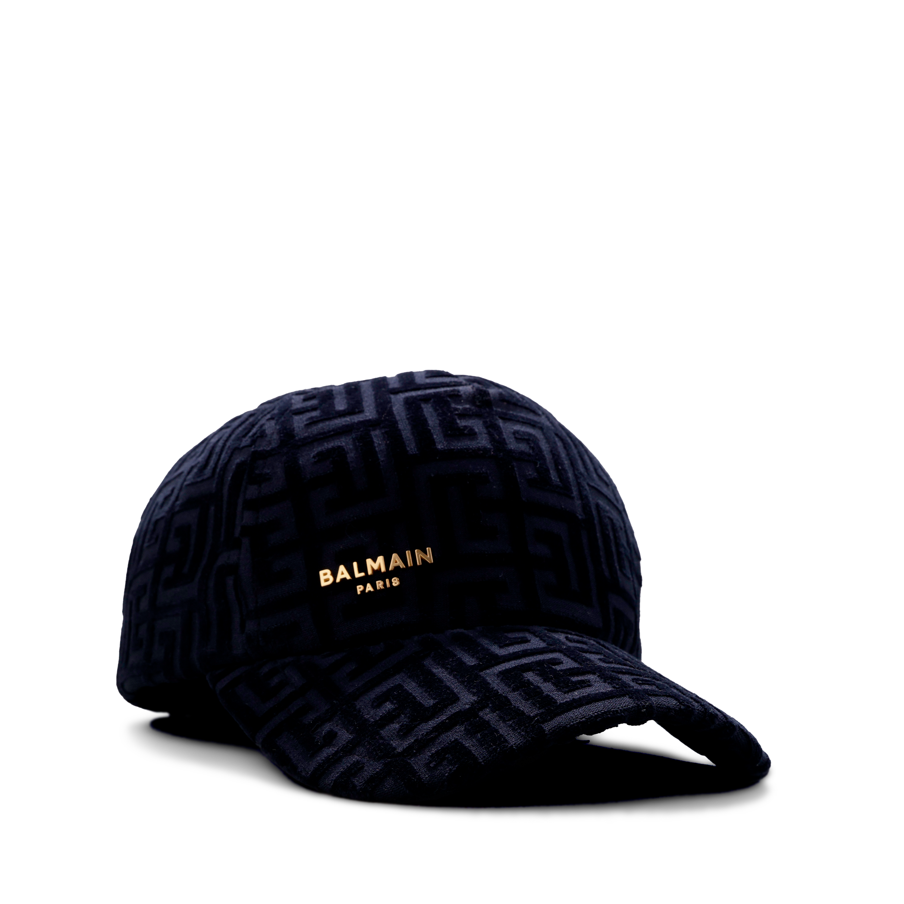 Gorra Negra Balmain Monogram Velvet
