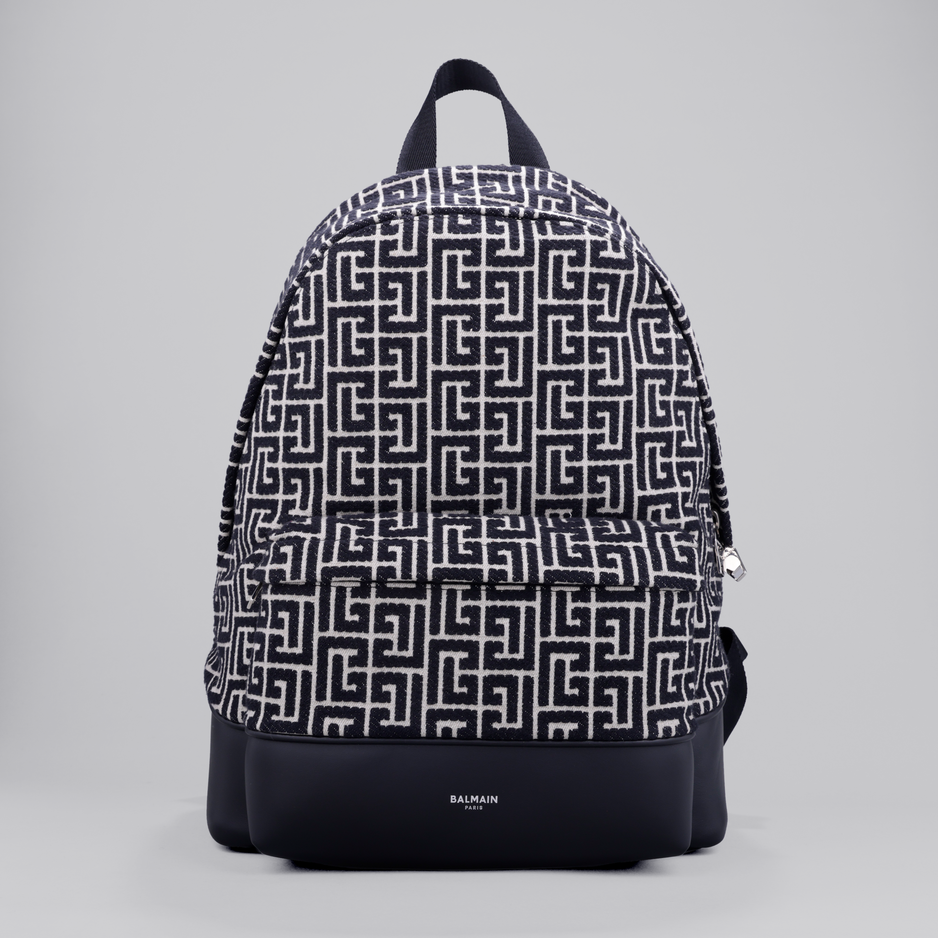 Morral Negro Balmain Jacquard Logo