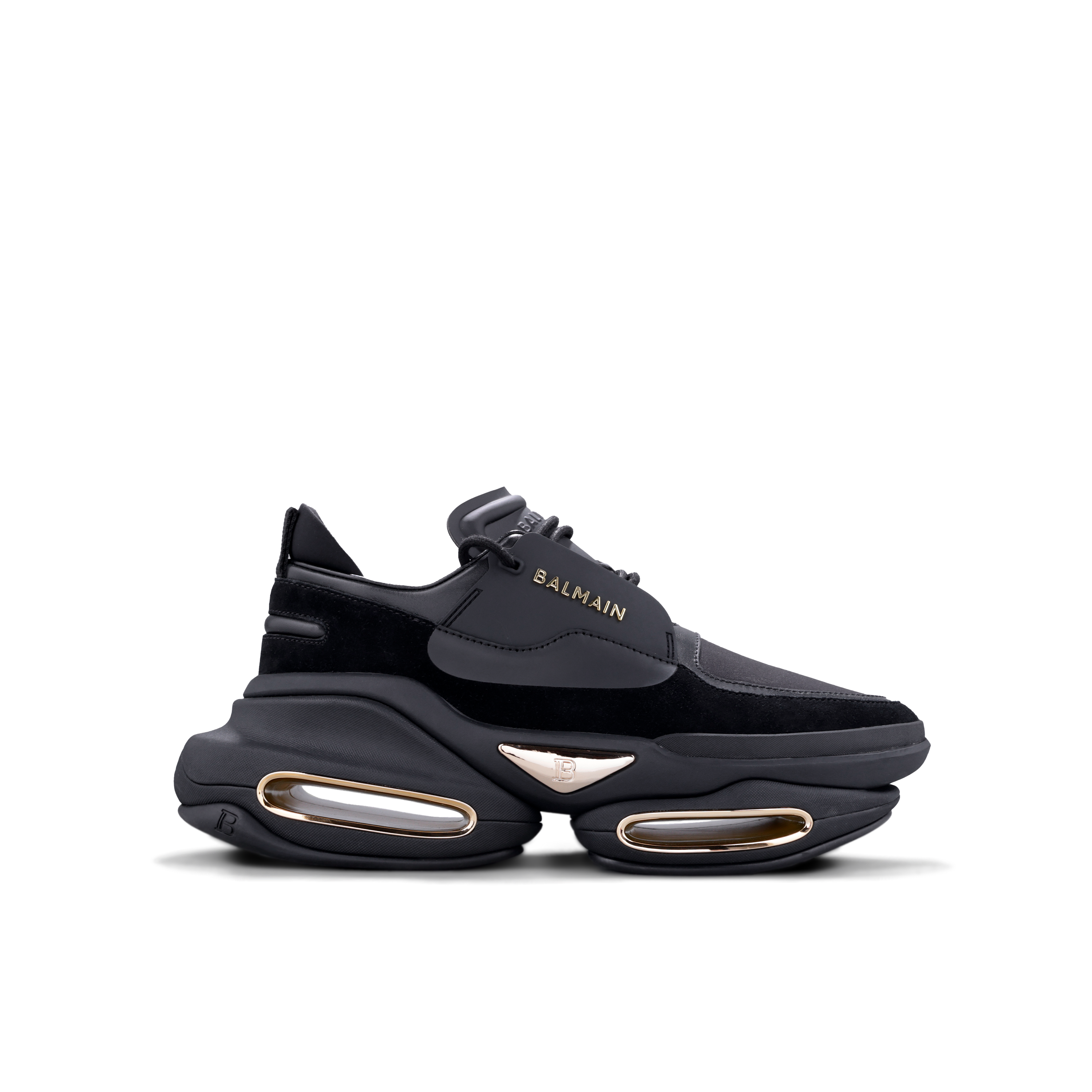 Sneakers Negros Balmain B-Bold Low-Cuir Gomme