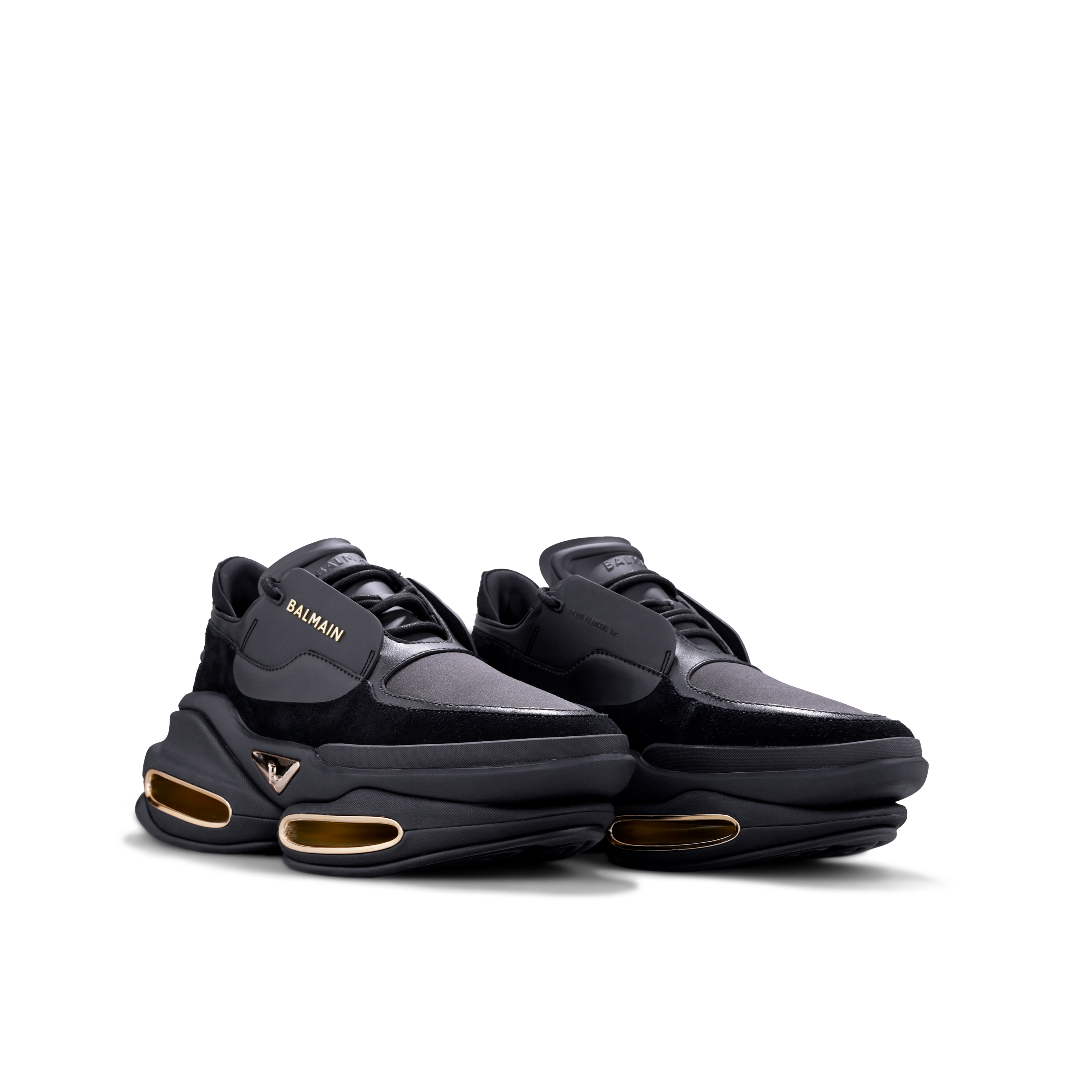 Sneakers Negros Balmain B-Bold Low-Cuir Gomme