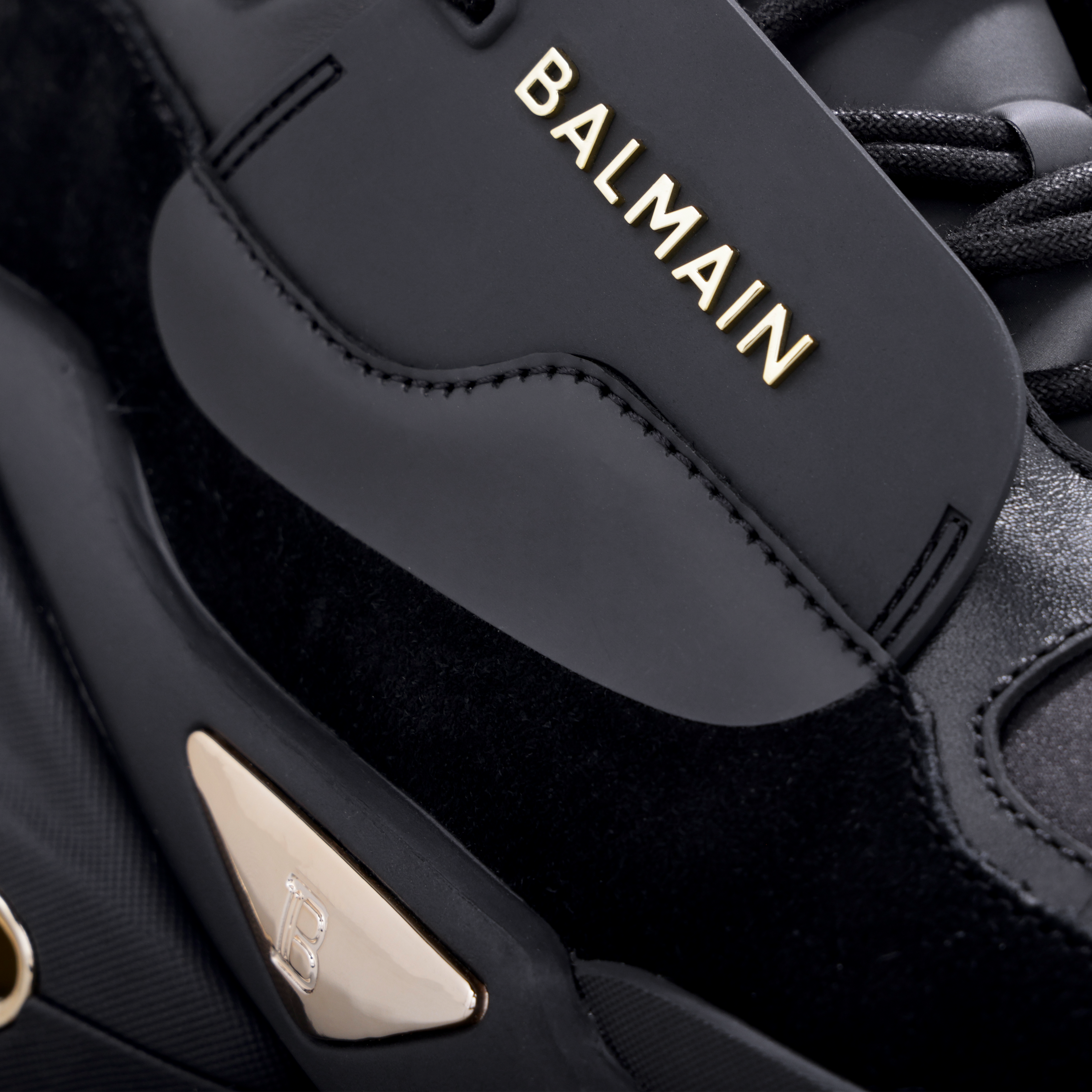 Sneakers Negros Balmain B-Bold Low-Cuir Gomme