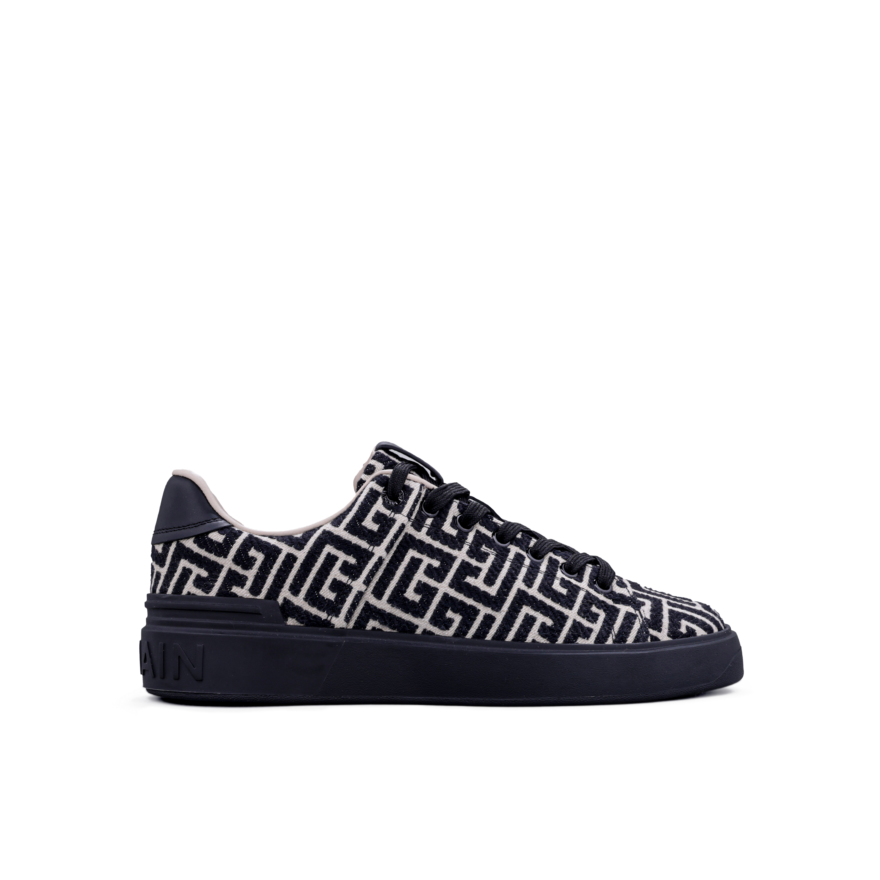 Sneakers Negros Balmain B-Court Monogram Jacquard