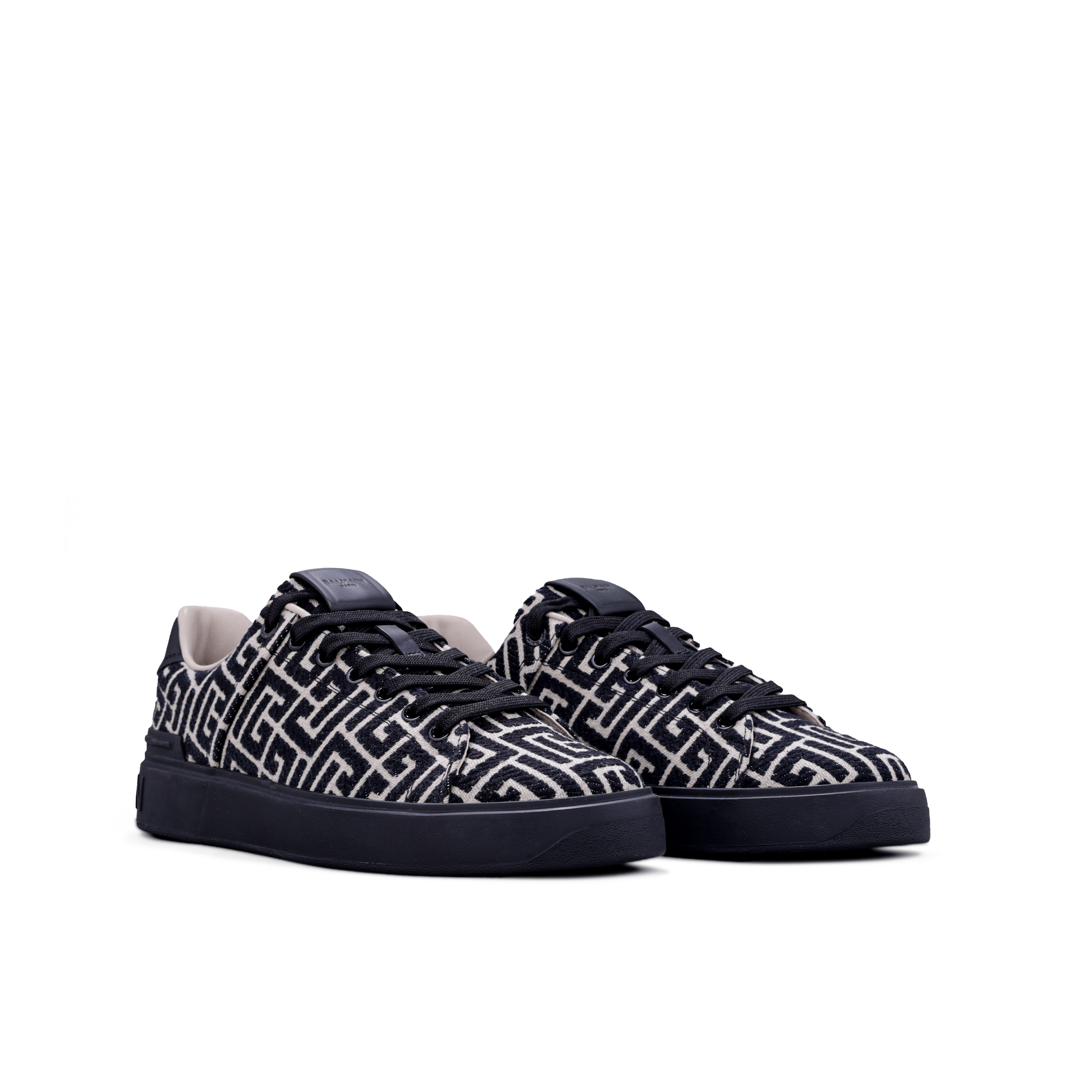 Sneakers Negros Balmain B-Court Monogram Jacquard