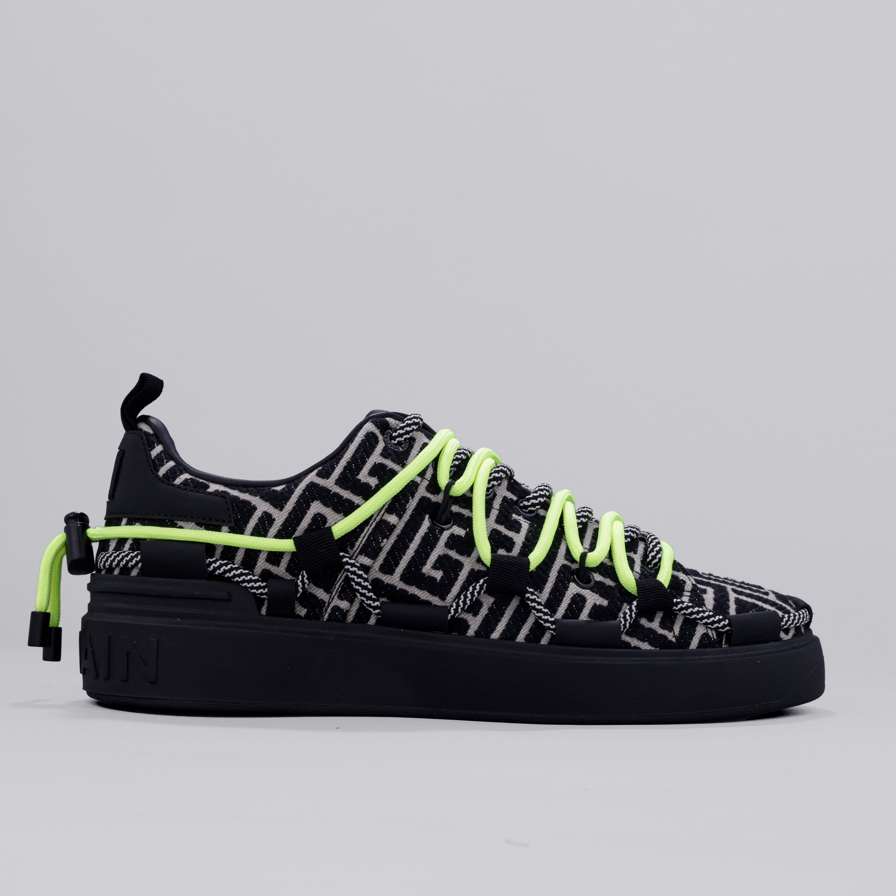 Sneakers Negros Balmain Monogram Fluo Laces