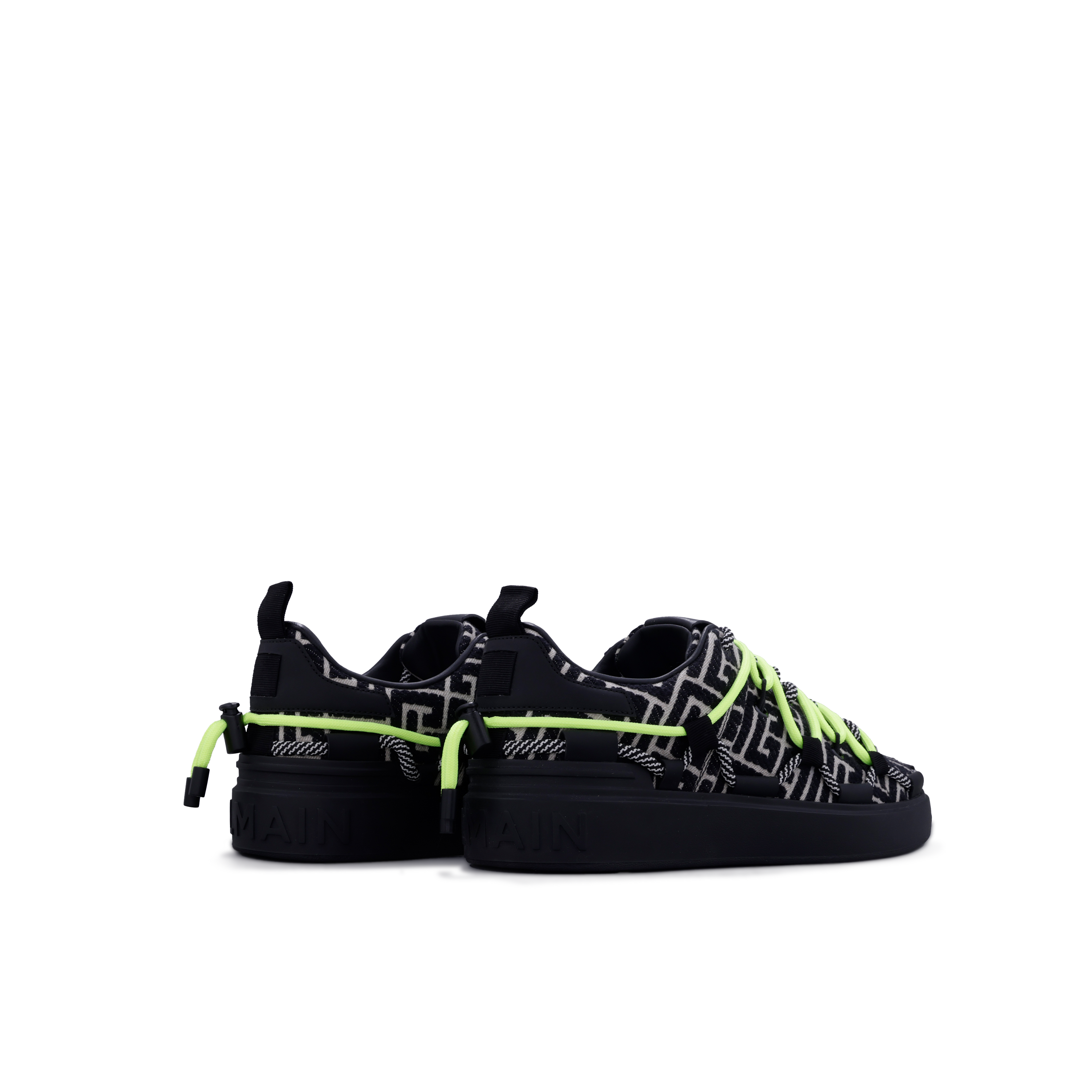 Sneakers Negros Balmain Monogram Fluo Laces