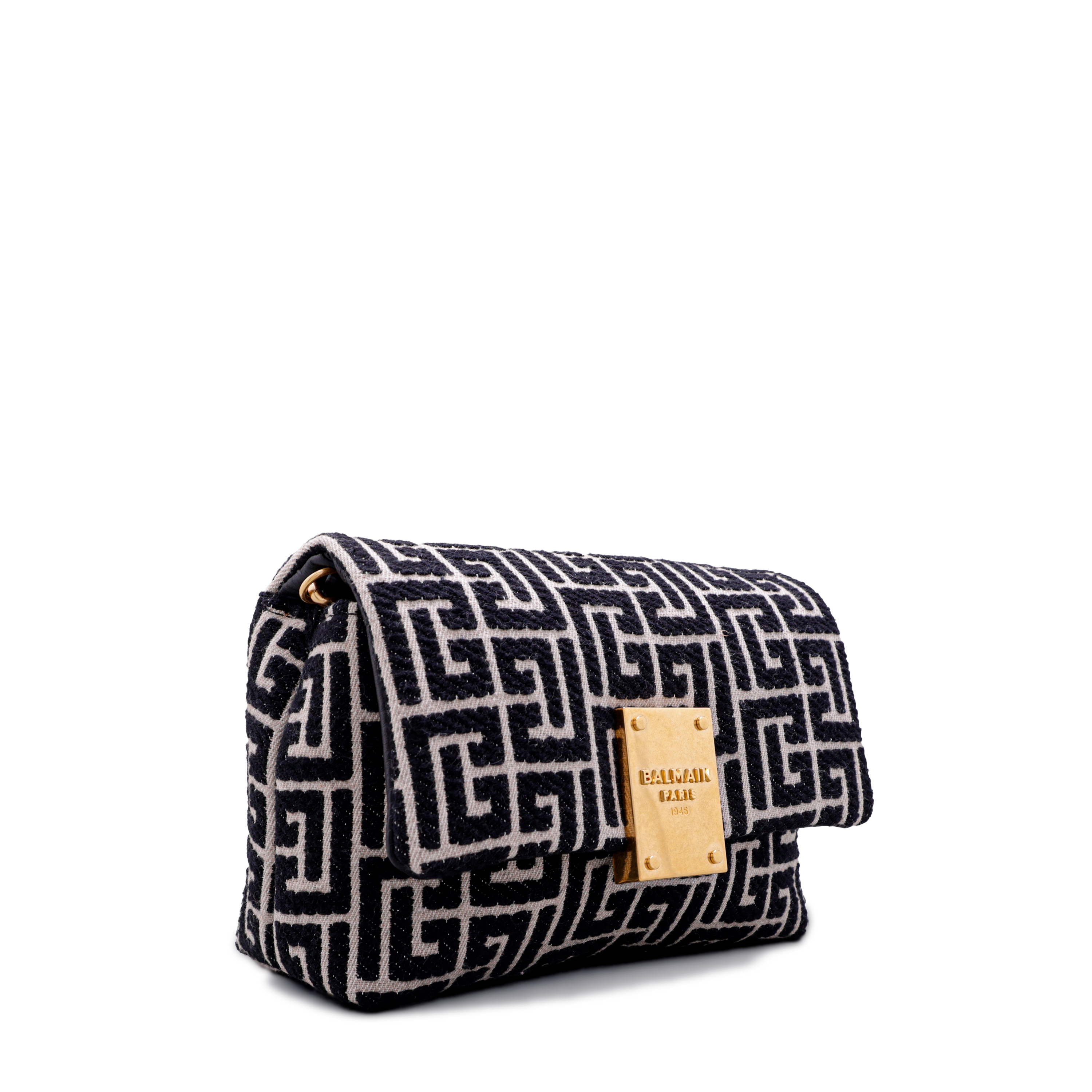 Cartera Negra Balmain 1945 Mini-Jacquard Monogramme