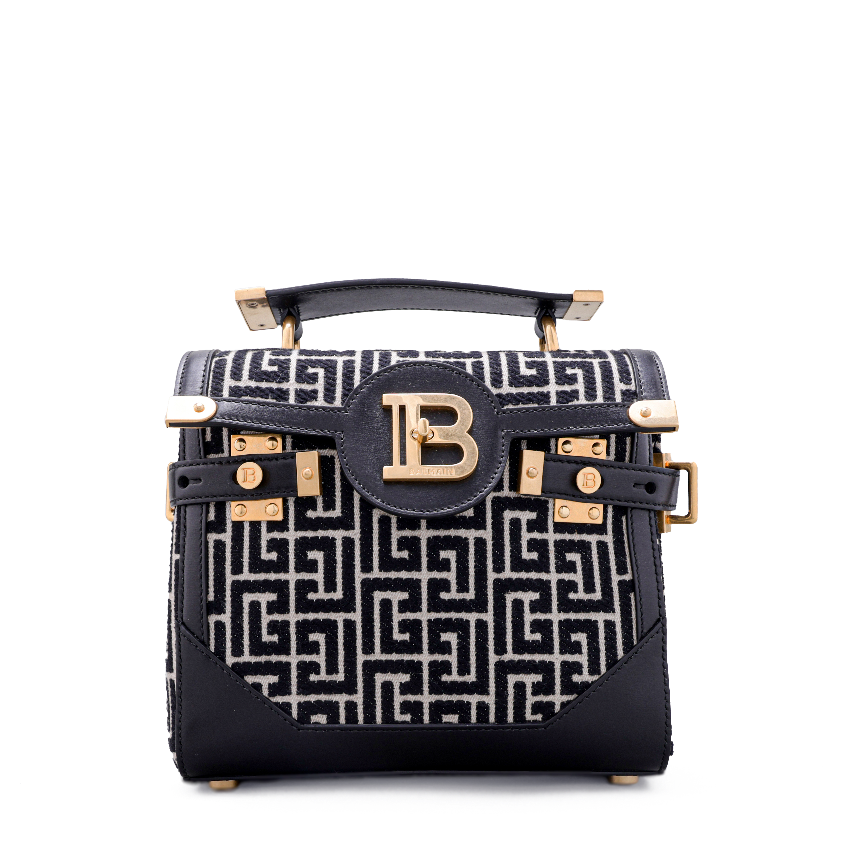 Cartera Negra Balmain Crossbody 1945 Jacquard