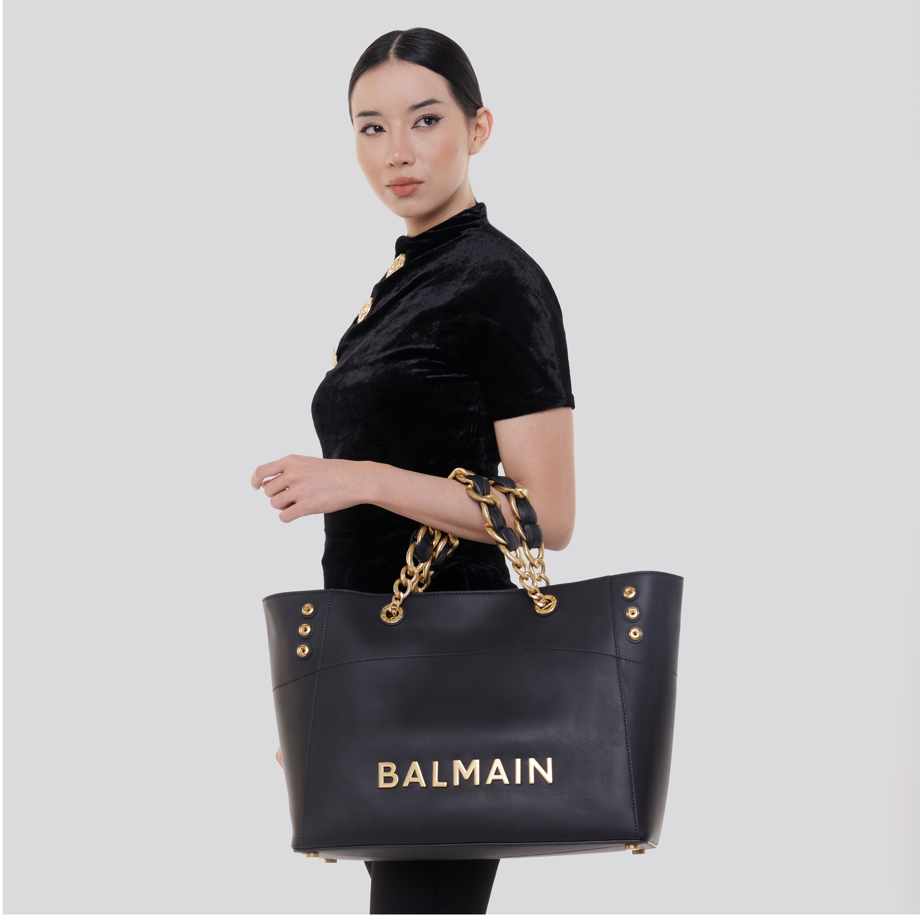 Cartera Negra Balmain Leather 1945