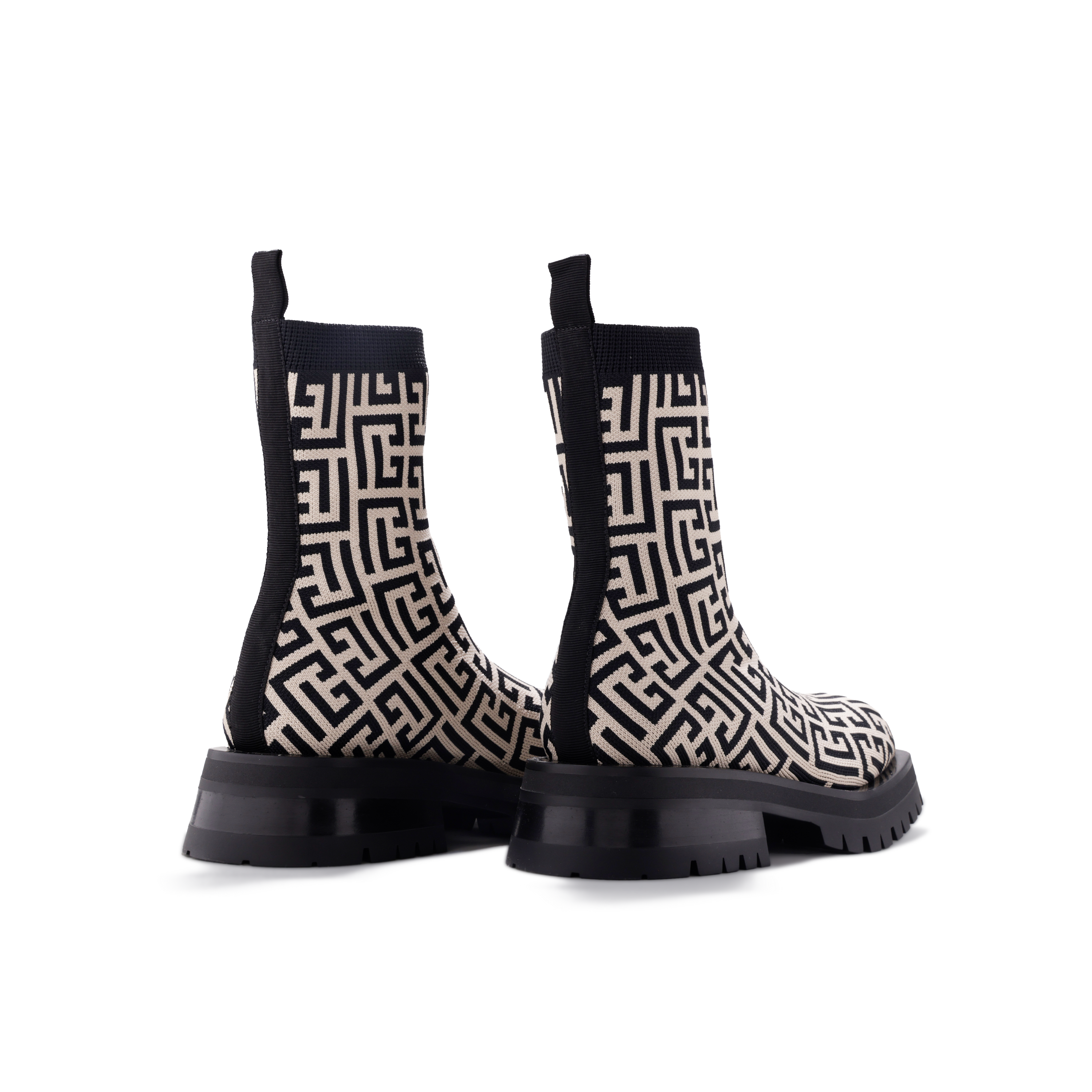 Botas Negras Balmain Chelsea Monogramme