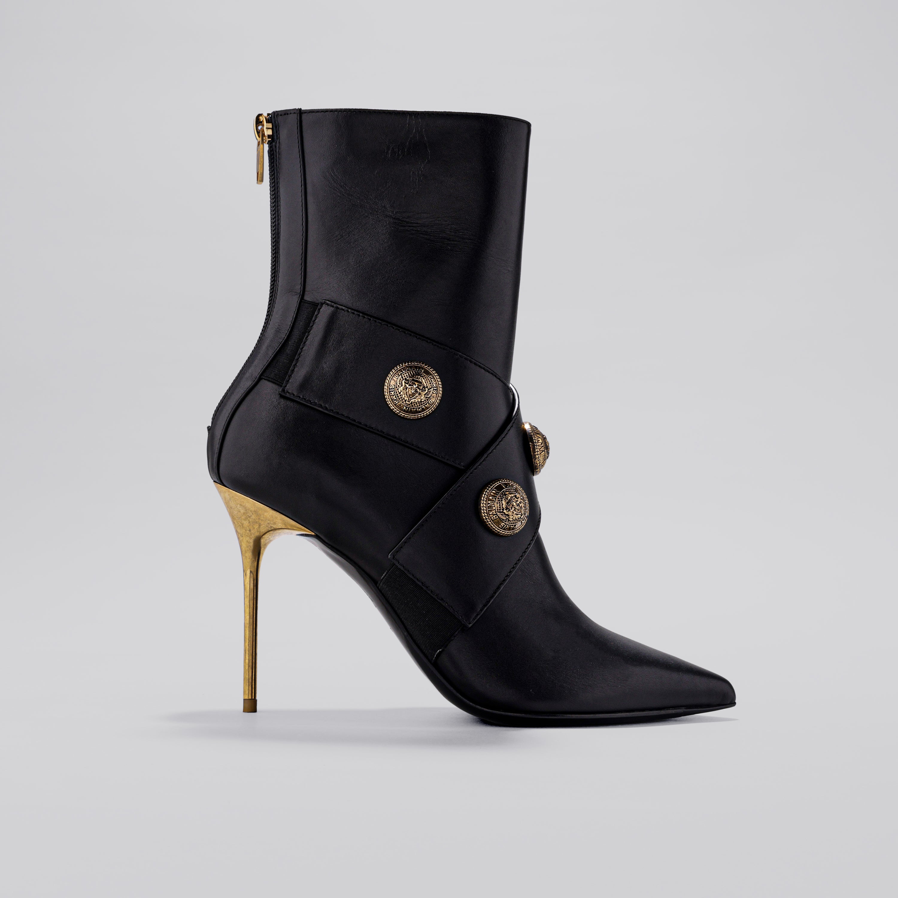 Botas Negras Balmain Alma-Cuir De Veau