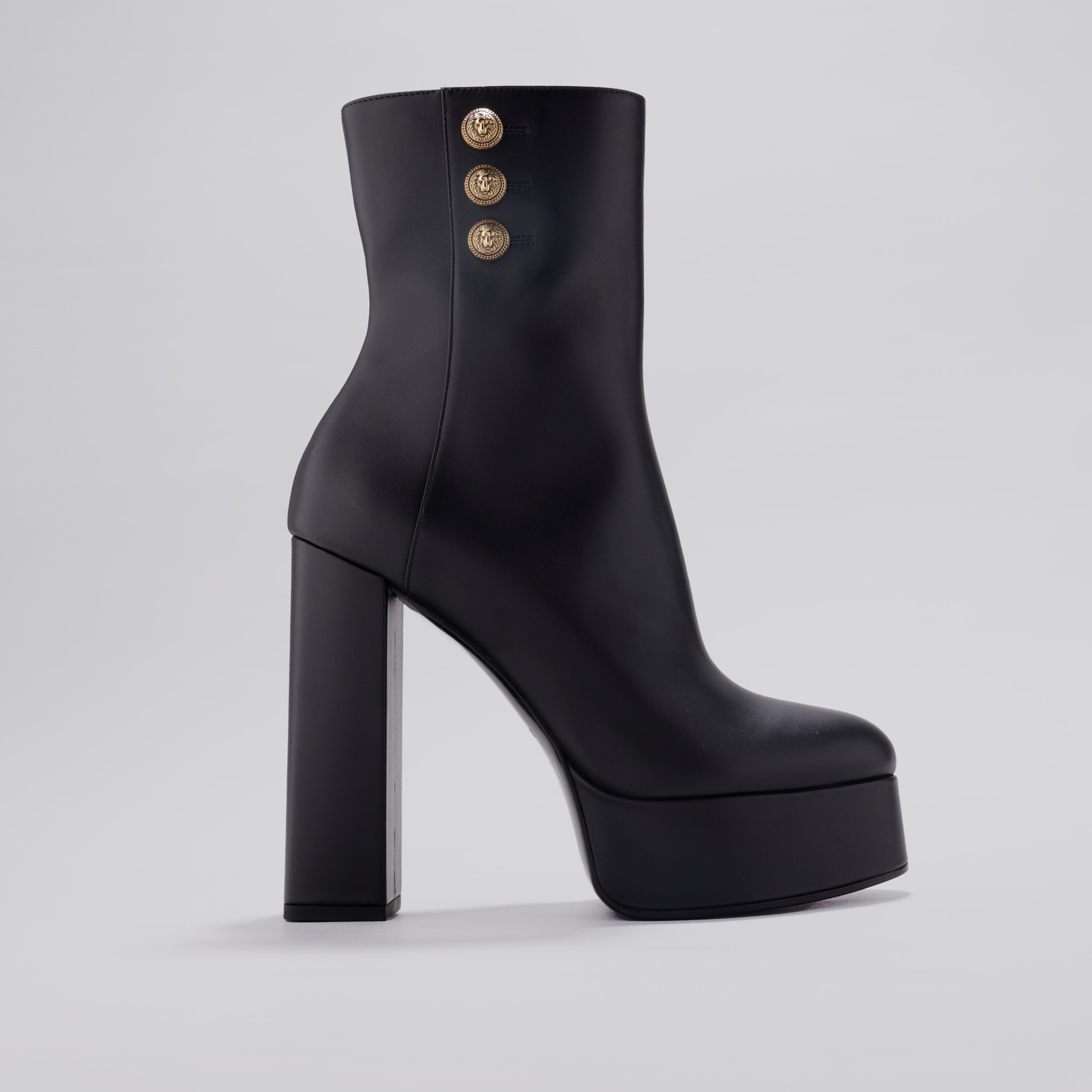 Botas Negras Balmain Brune-Cuir De Veau