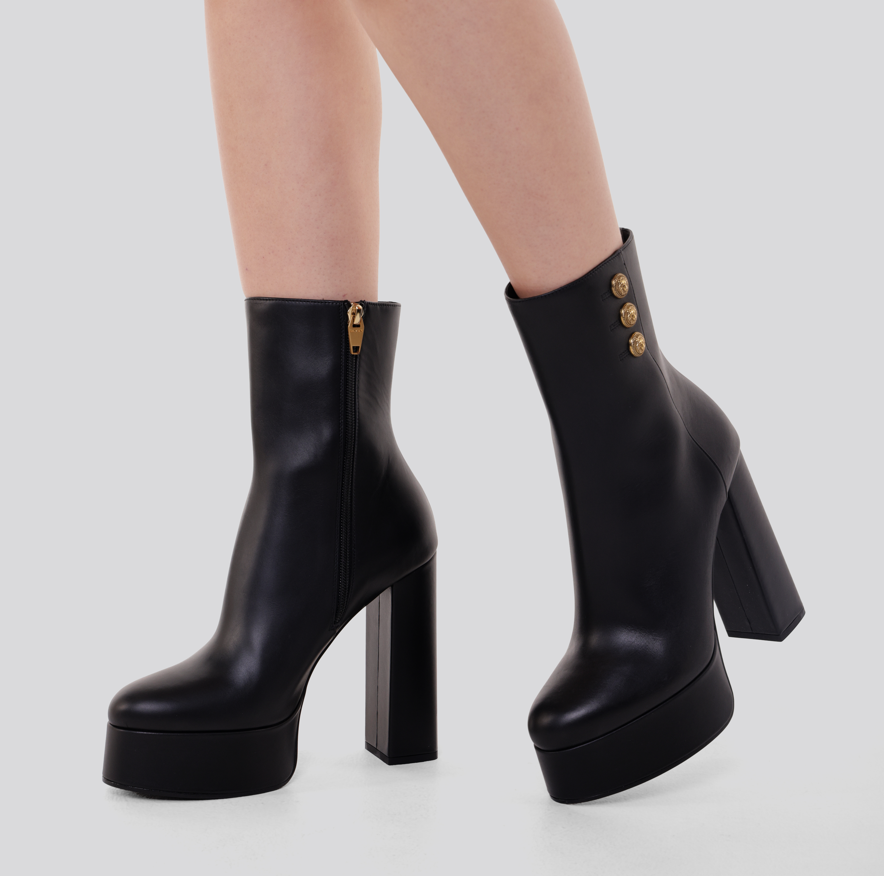 Botas Negras Balmain Brune-Cuir De Veau