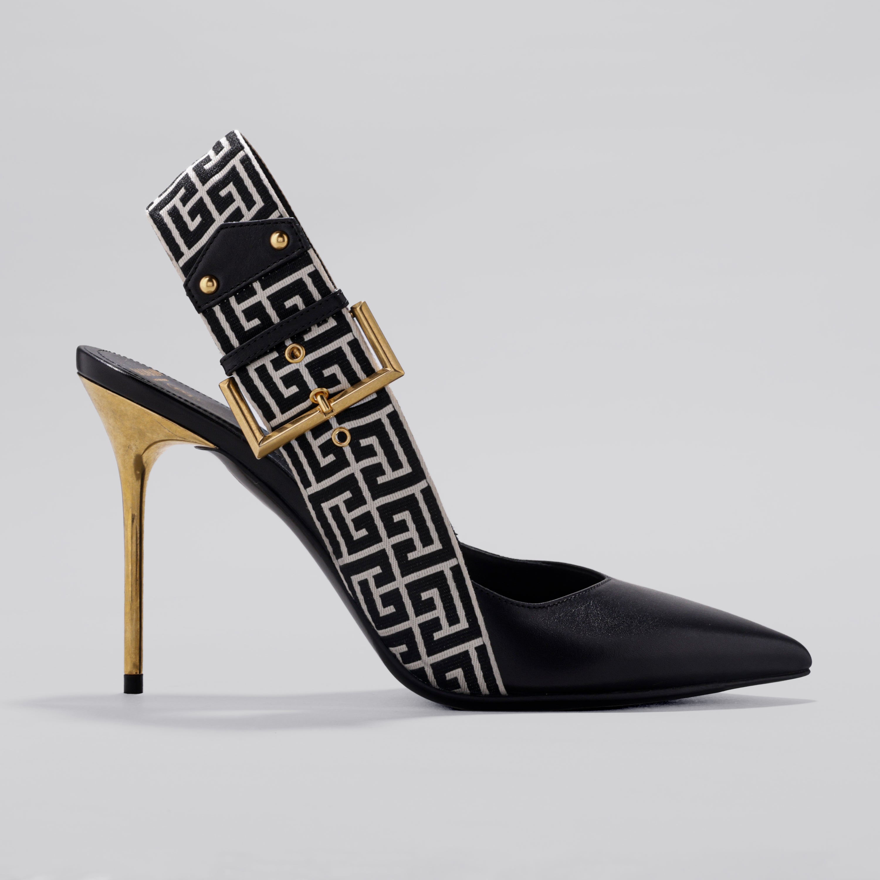 Sandalias Negras Balmain Slingback