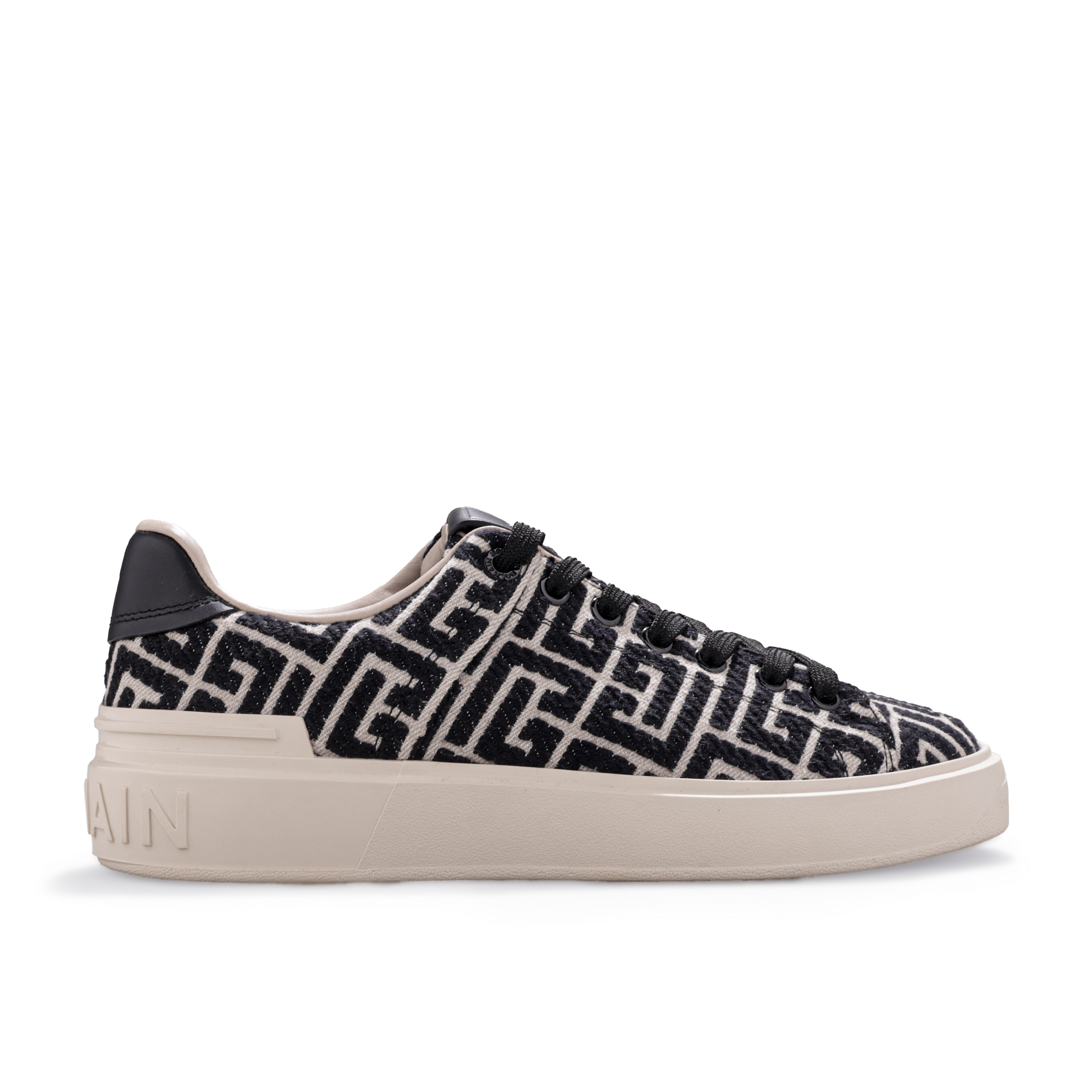 Sneakers Beige Balmain B-Court Monogram