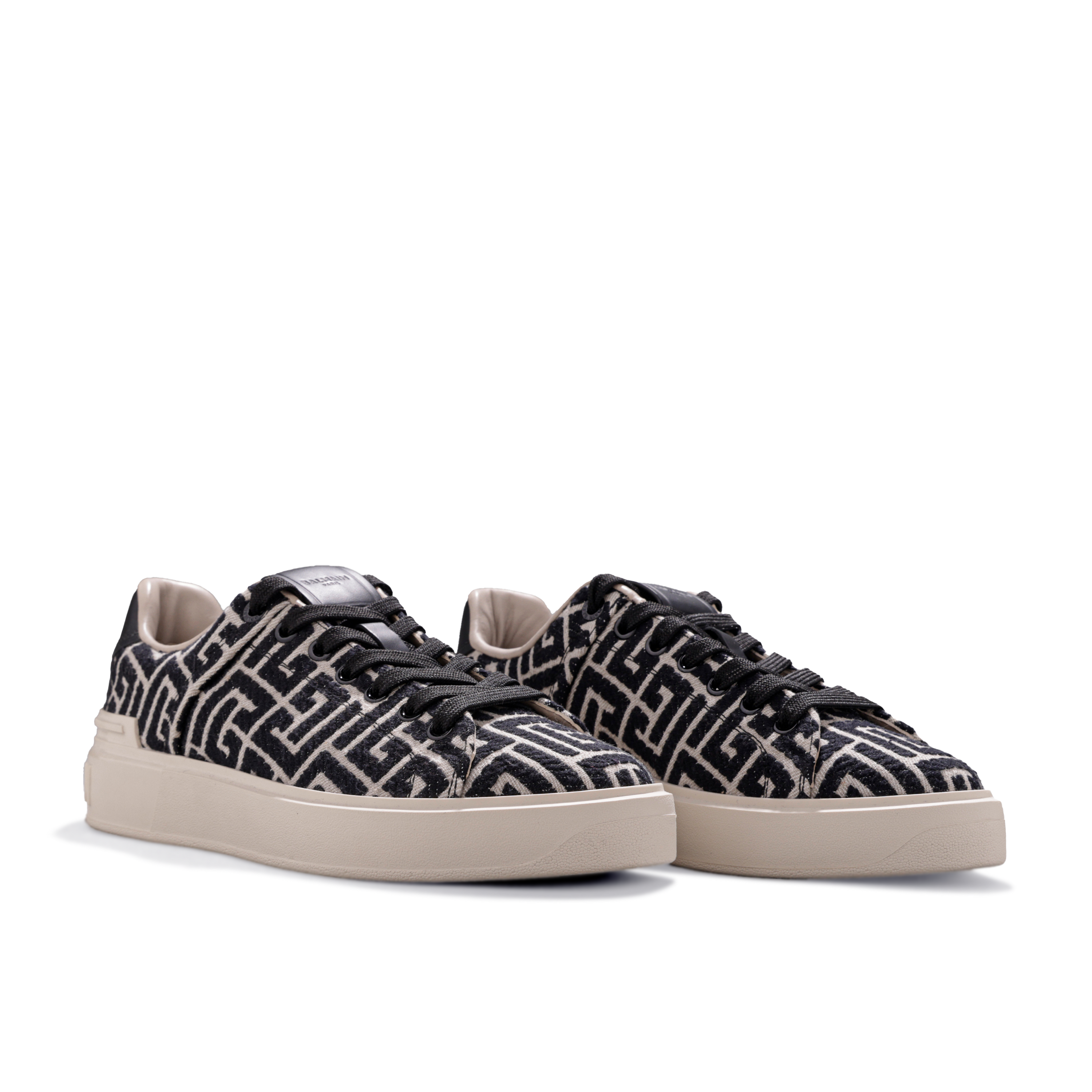 Sneakers Beige Balmain B-Court Monogram