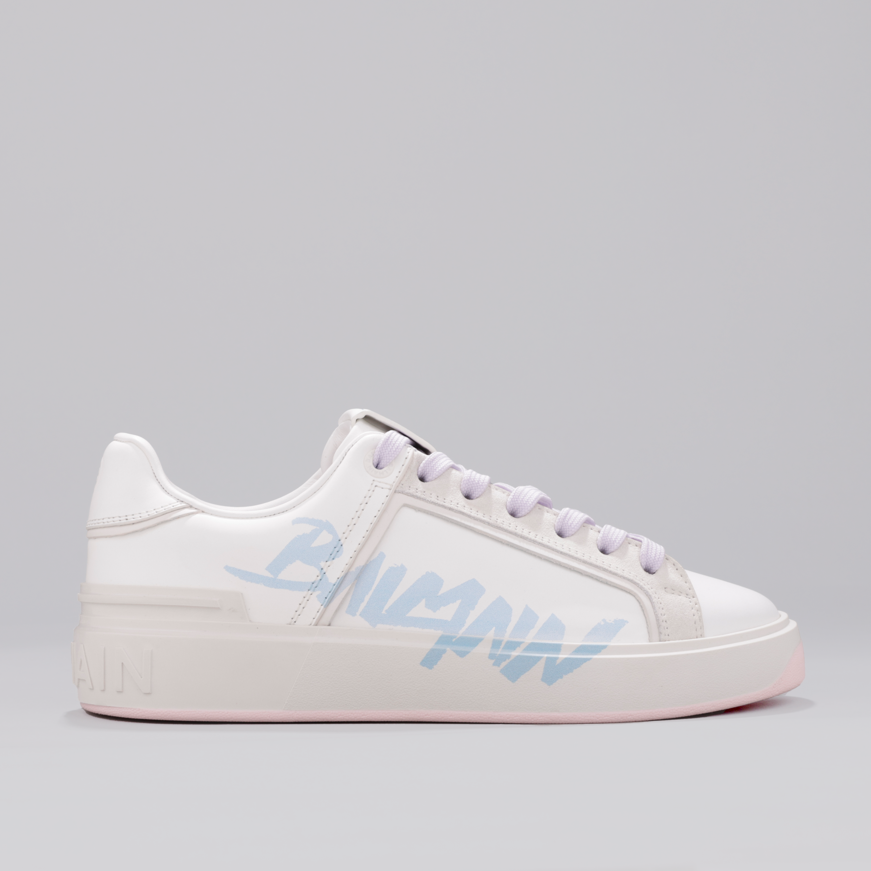 Sneakers Blancos Rosado Balmain B-Court Sign