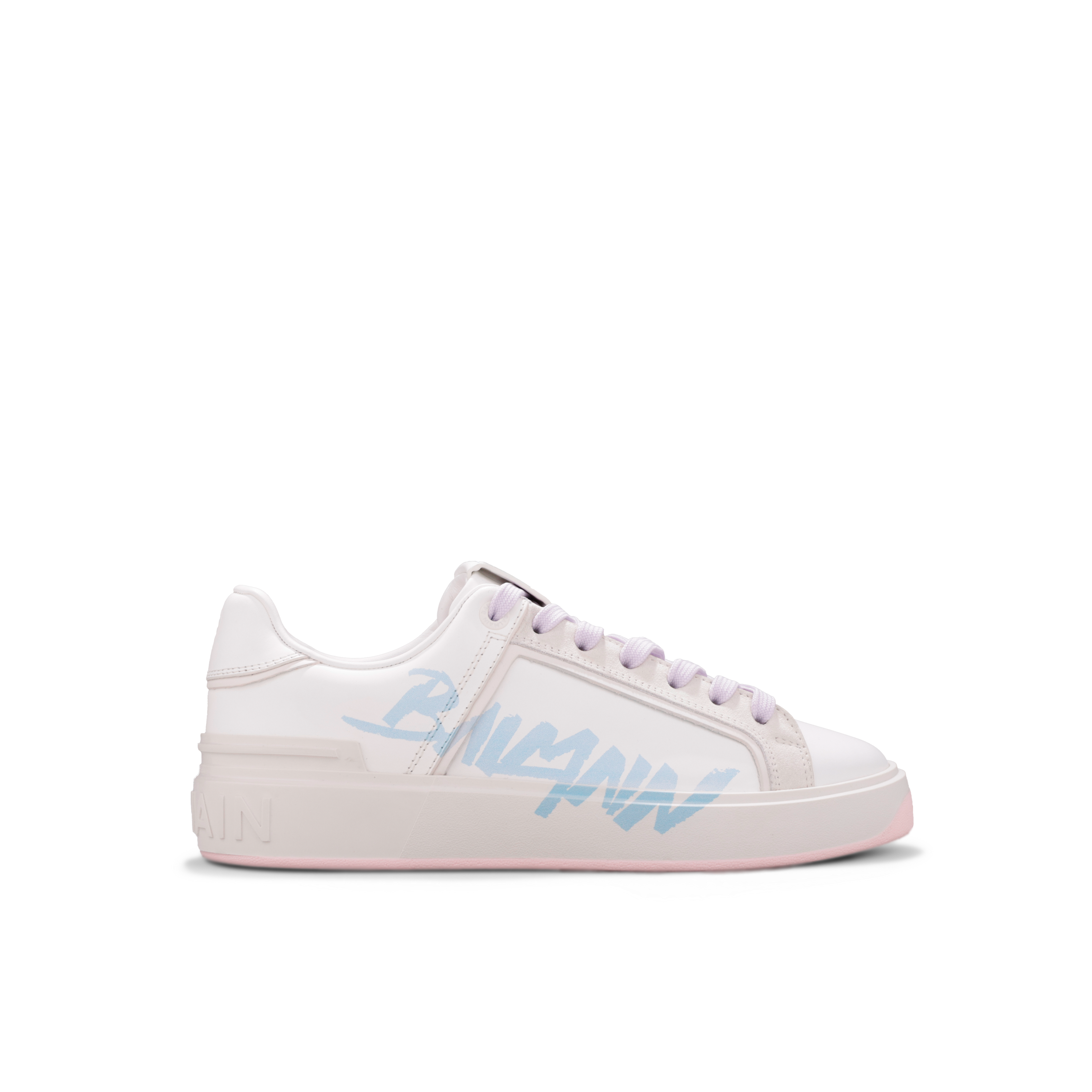 Sneakers Blancos Rosado Balmain B-Court Sign