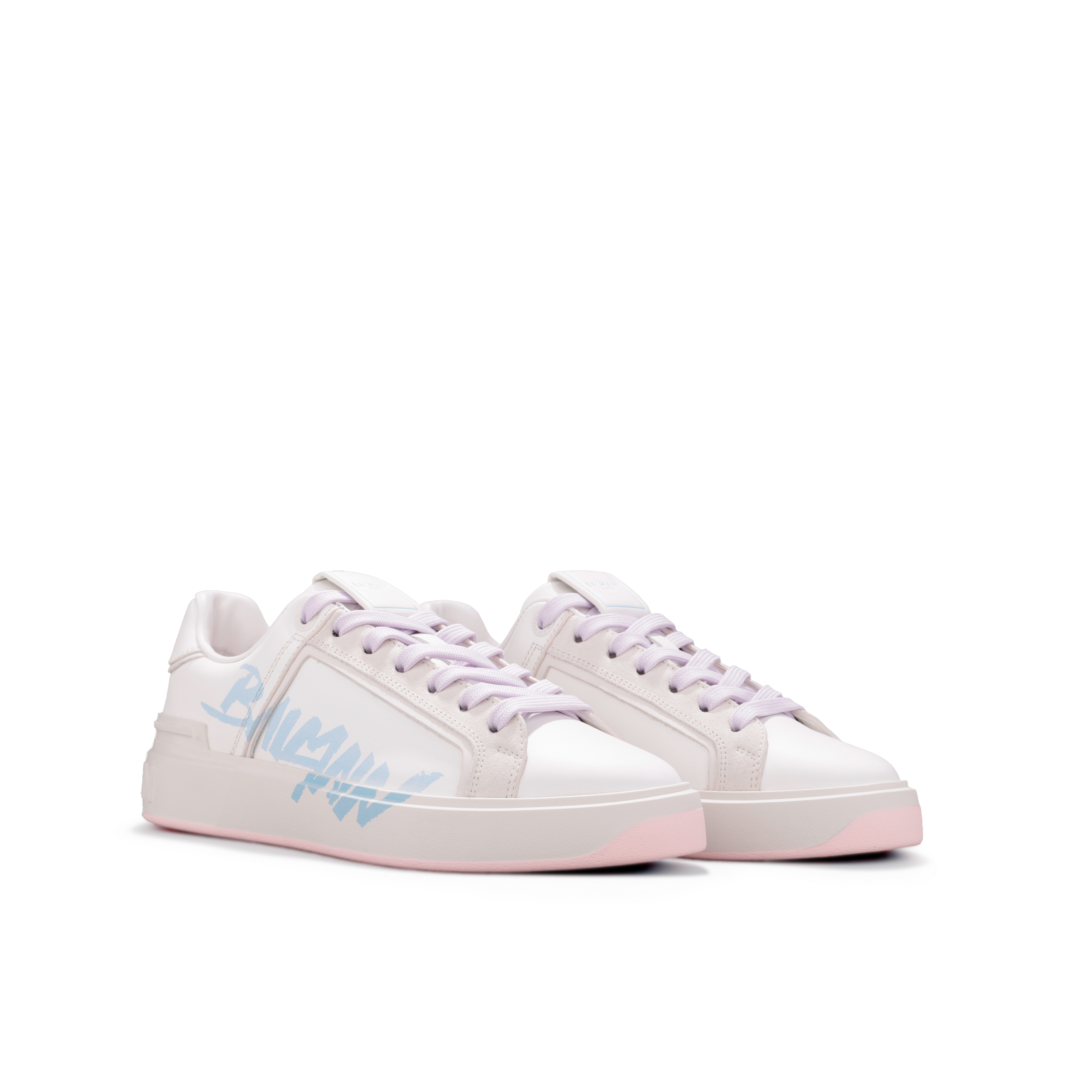 Sneakers Blancos Rosado Balmain B-Court Sign