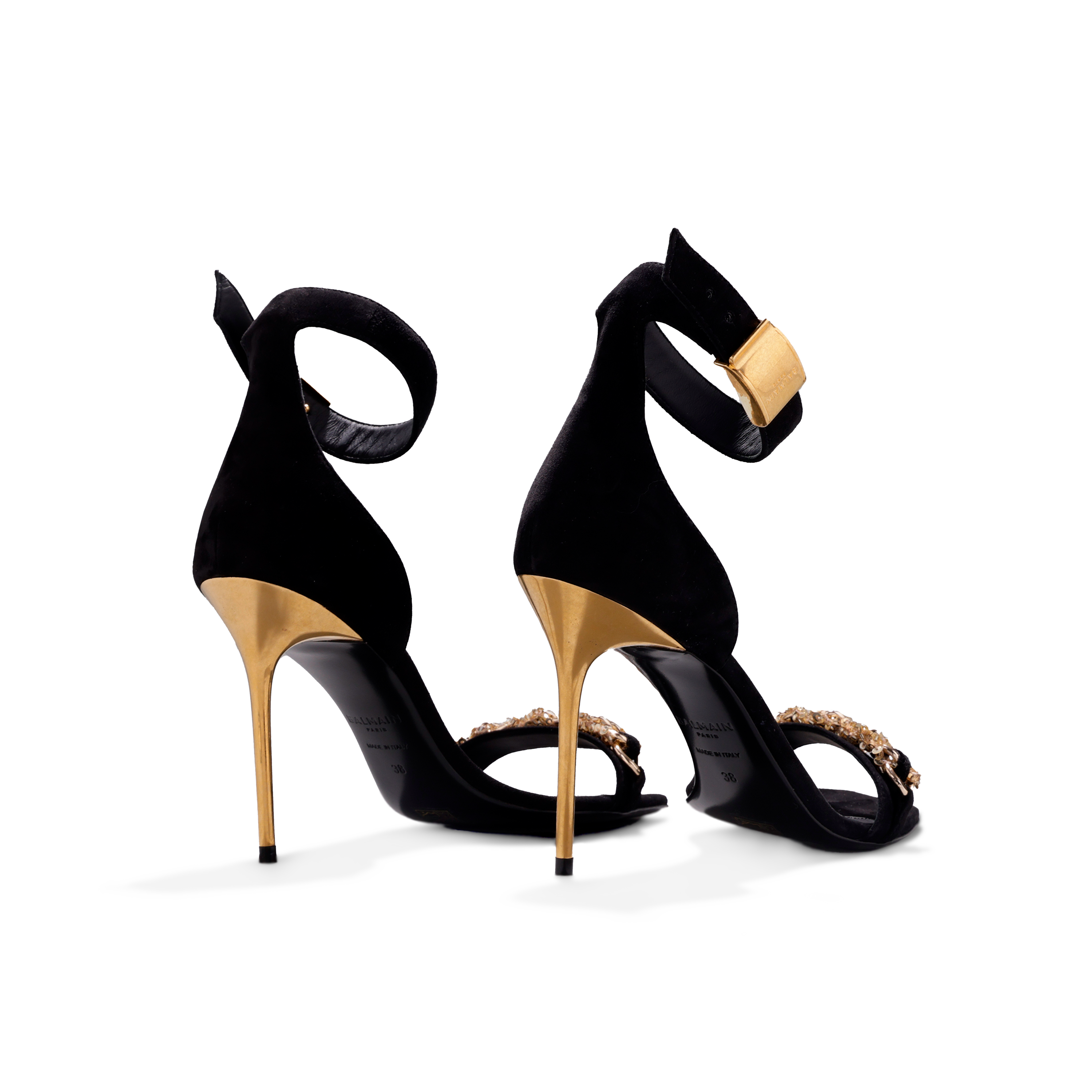 Sandalias Negras Balmain Chaine