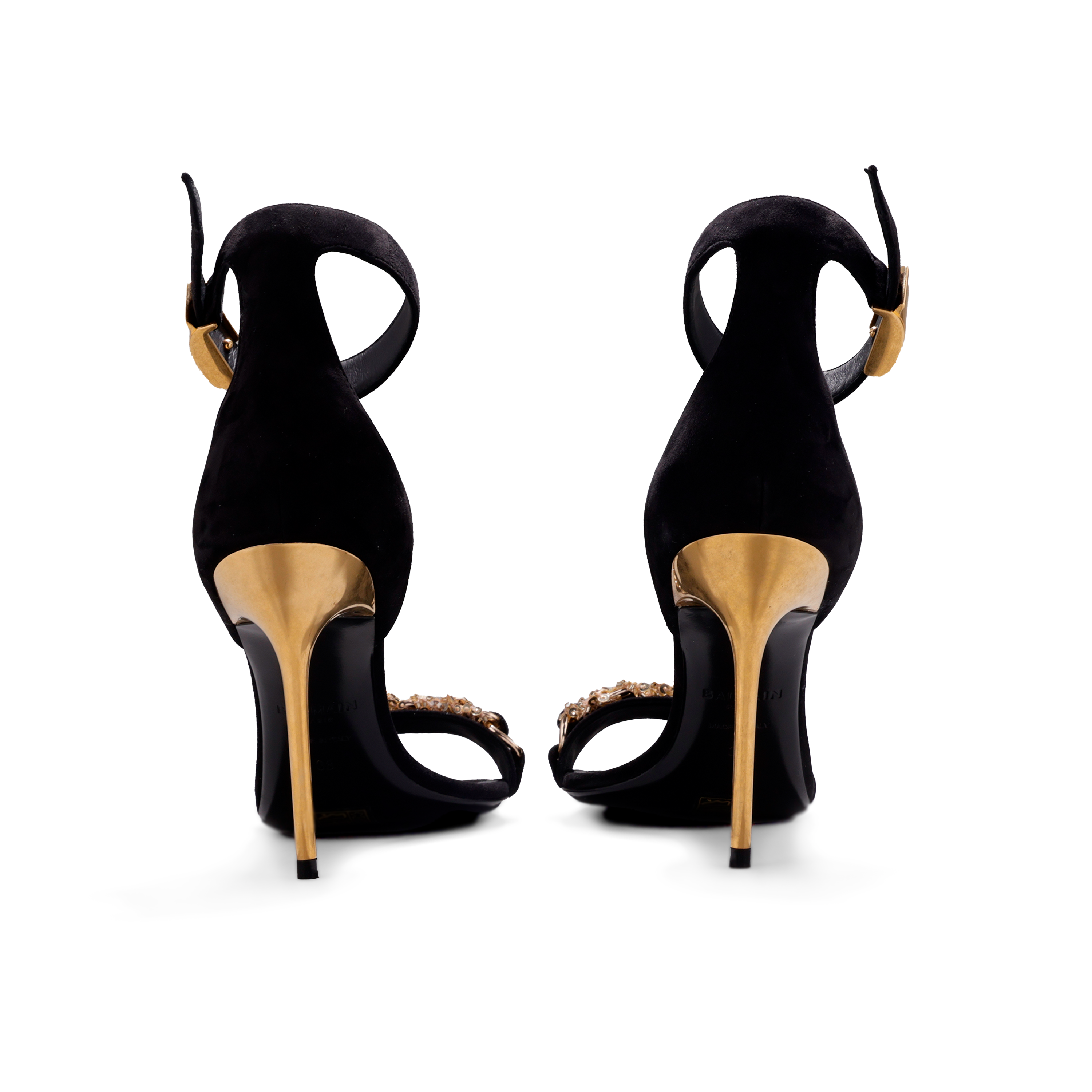 Sandalias Negras Balmain Chaine