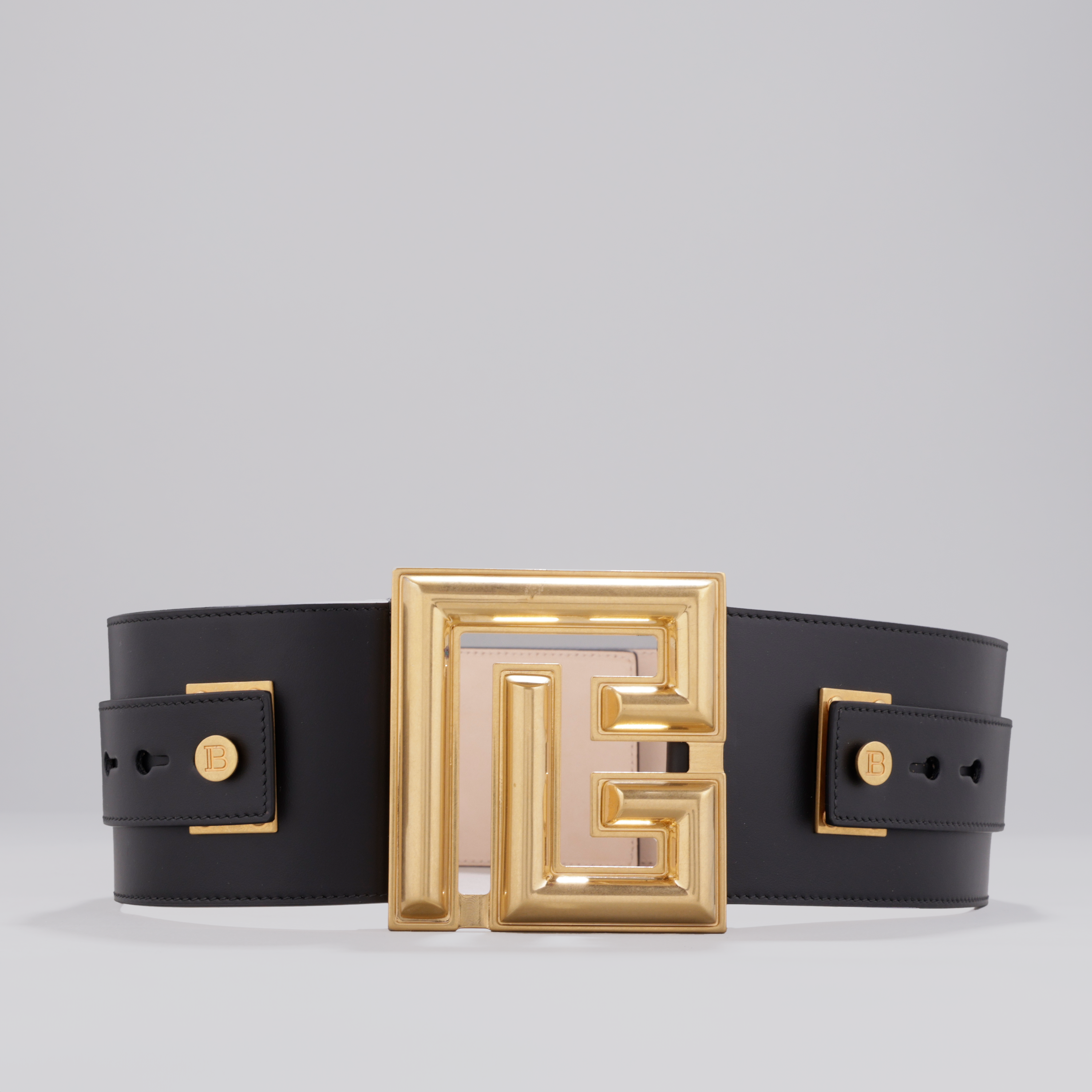 Cinturón Negro Balmain PB Gold Plaque 80 mm