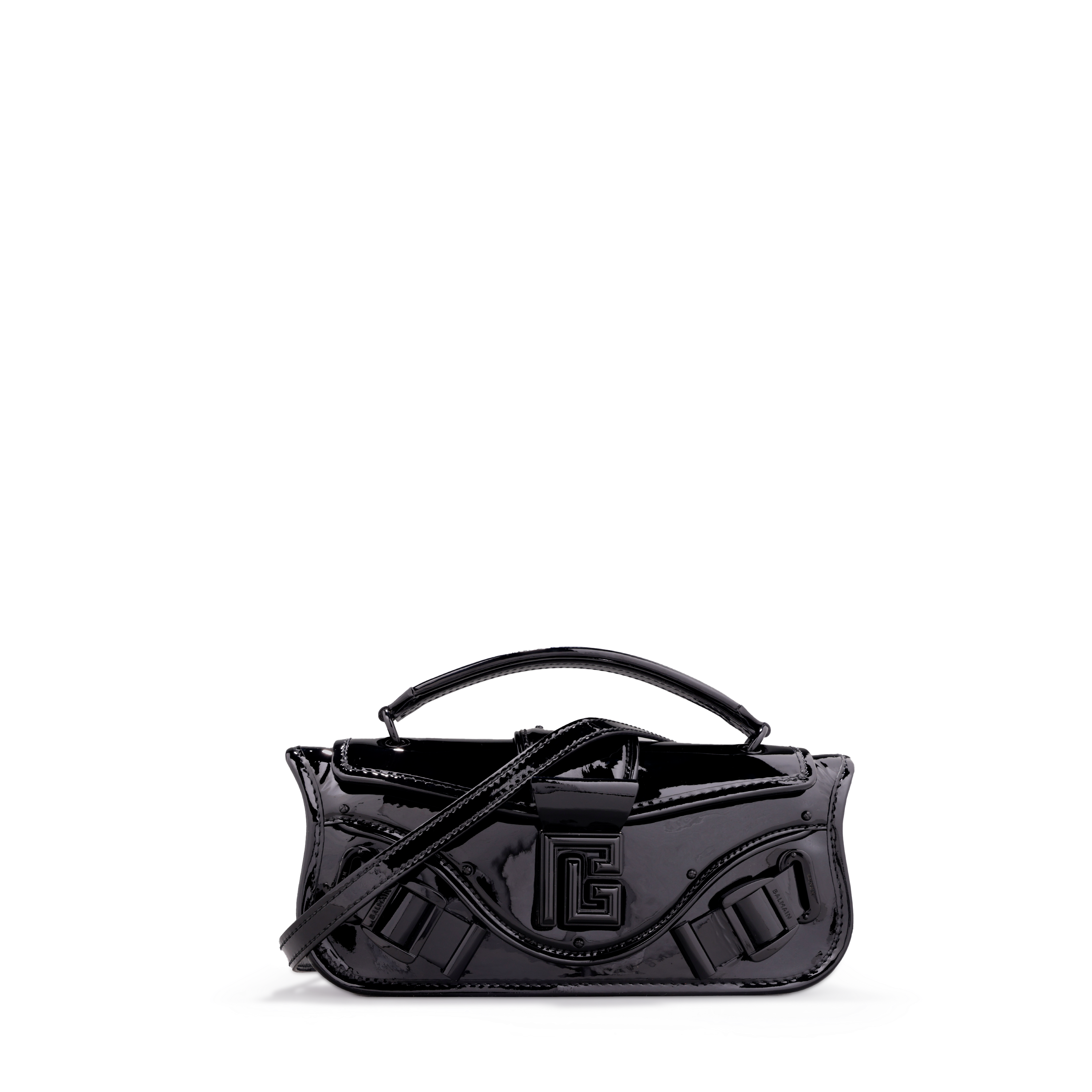 Cartera Negra Balmain Pouch-Cuir Vernis