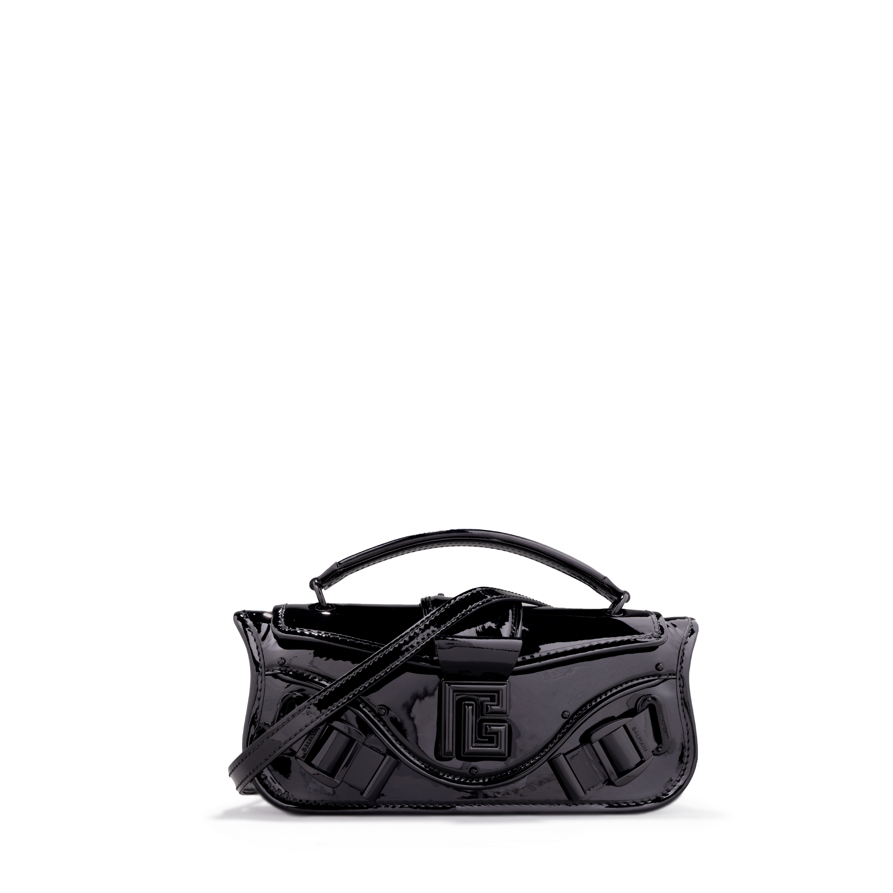 Cartera Negra Balmain Pouch-Cuir Vernis