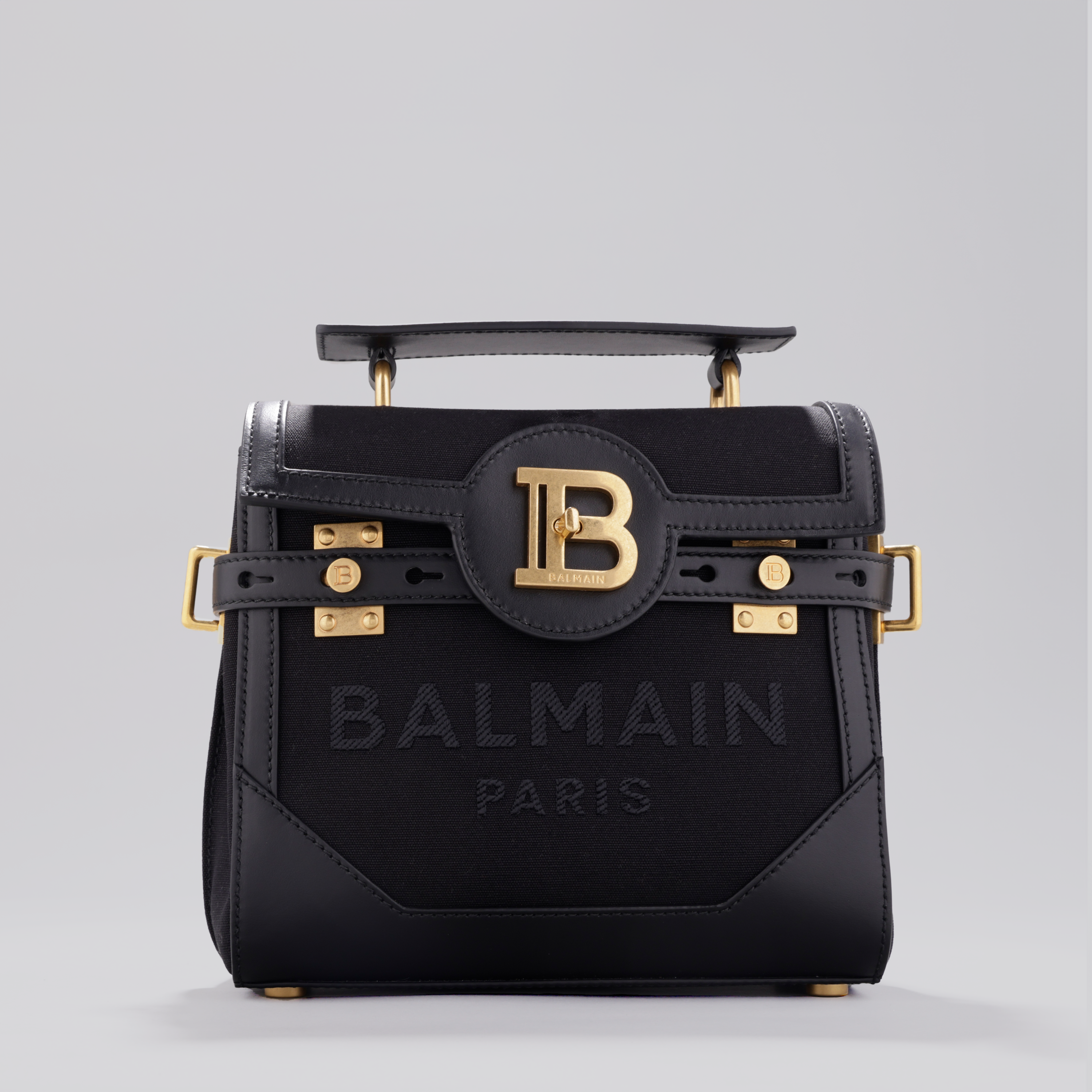 Cartera Negra Balmain Bbuzz 23-Toile&Cuir