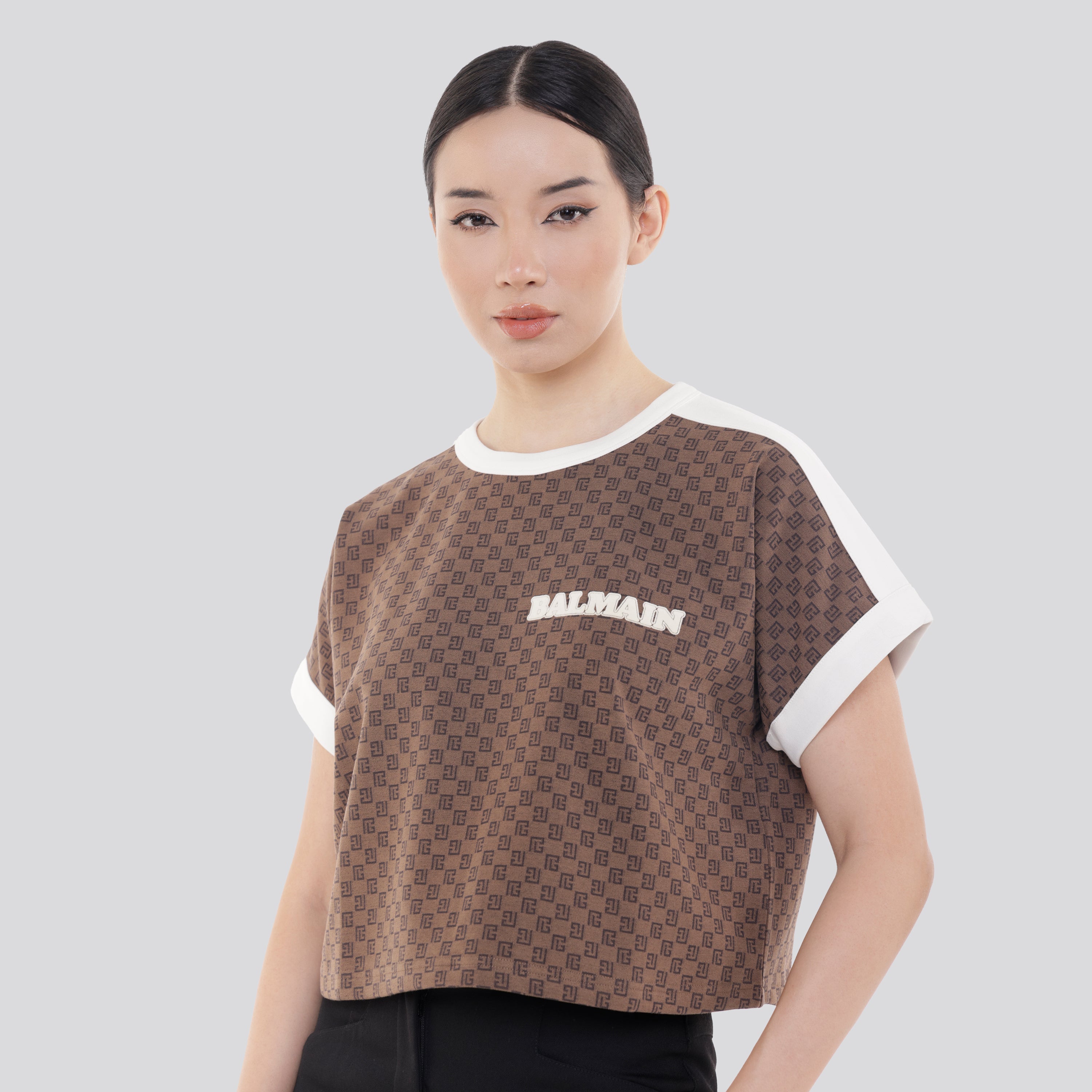 Camiseta Café Balmain Mini PB Monogram