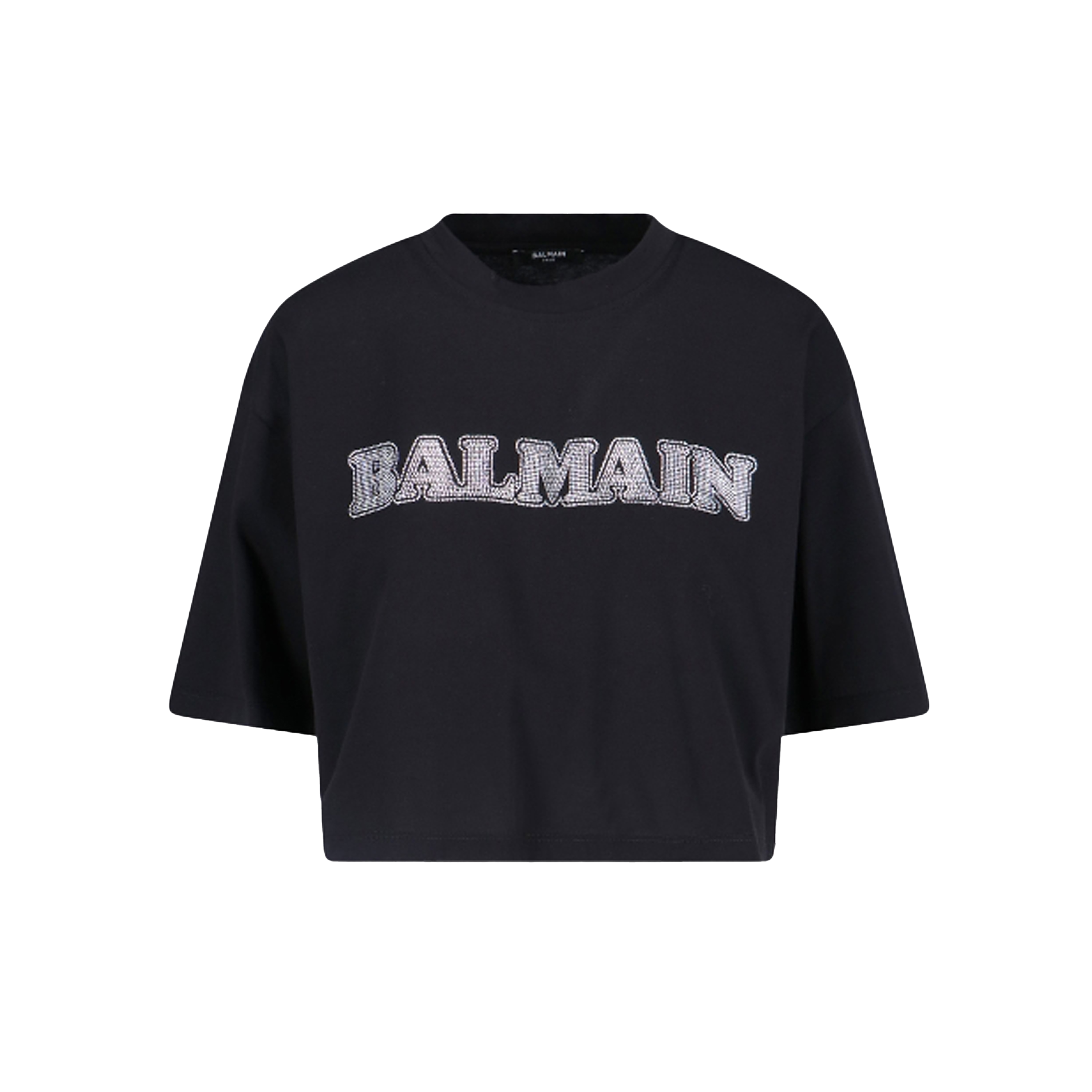 Top Negro Balmain Logo Cropped