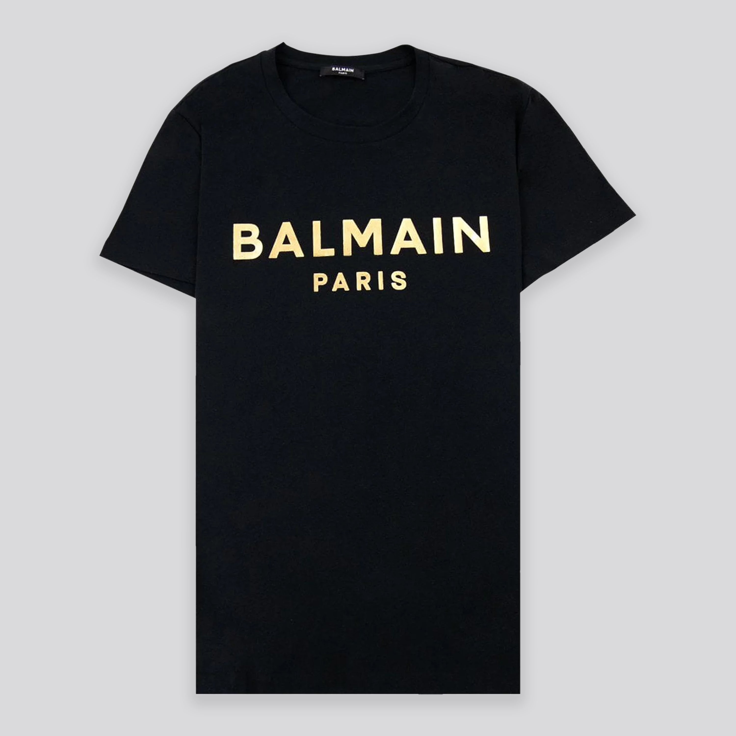 Camiseta Negra Balmain Dorado Paris 3 BTN