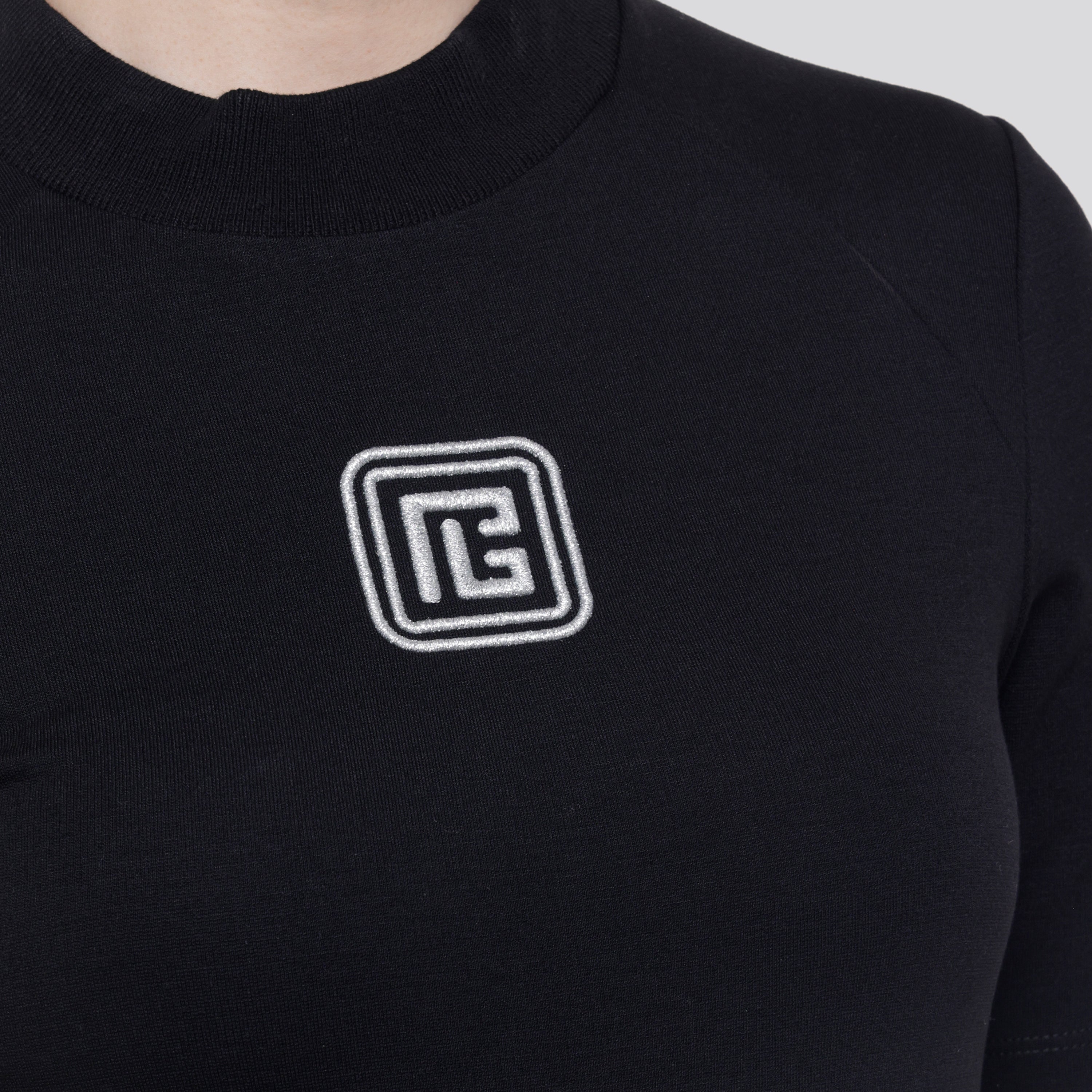 Camiseta Negra Balmain Raglan Lurex