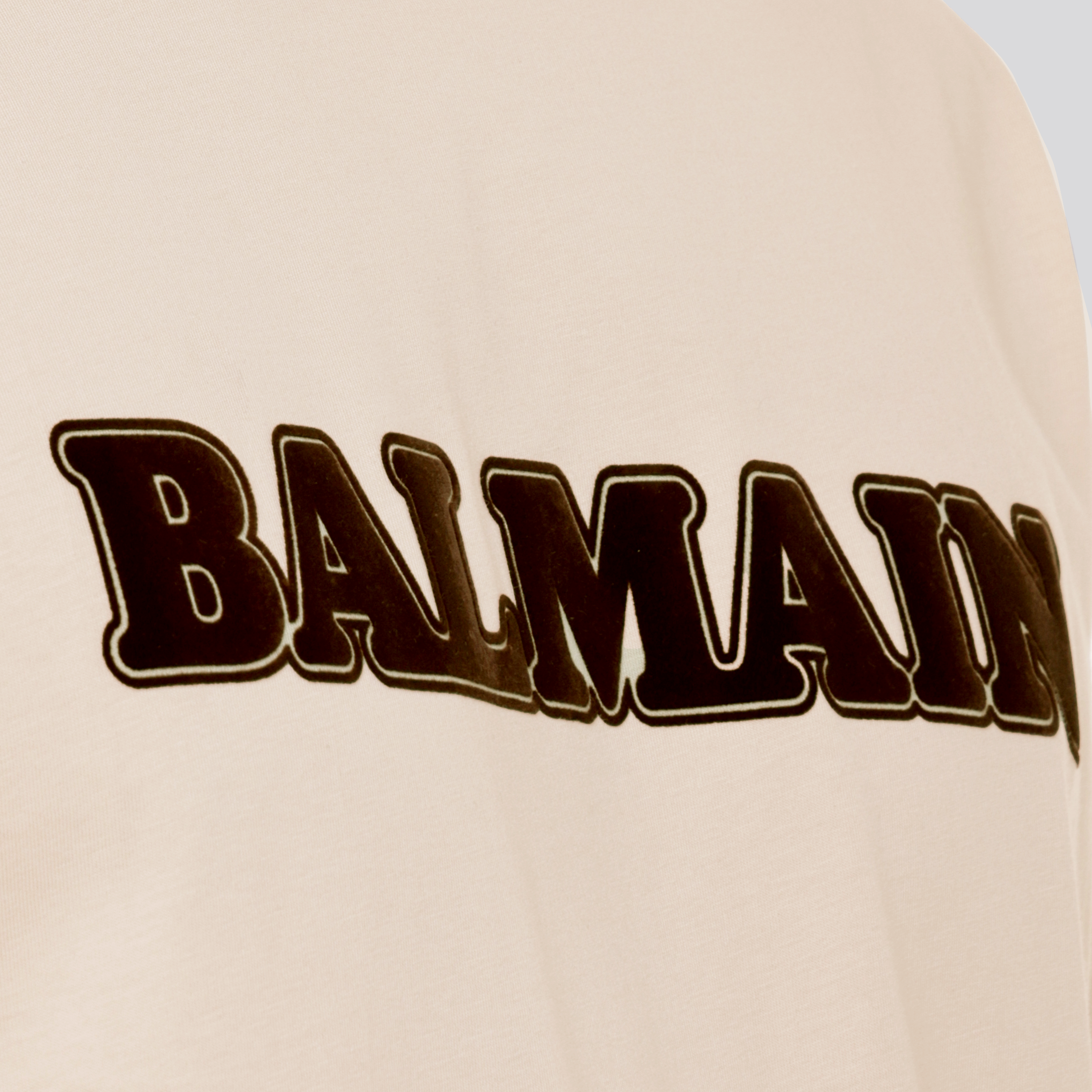 Camiseta Beige Balmain Retro